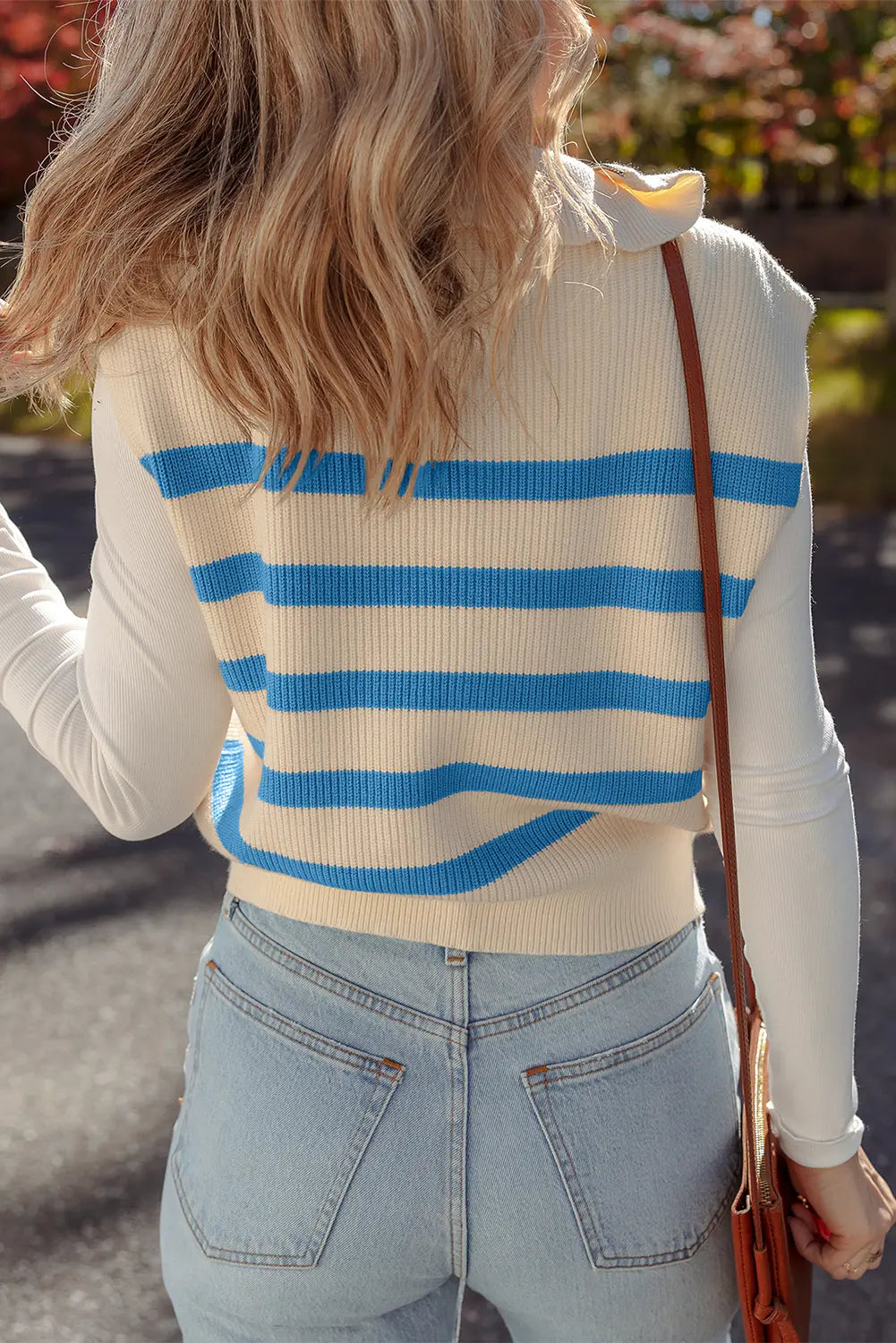 Ribbed Half Zip Collared Sweater Vest – Chicory Coffee