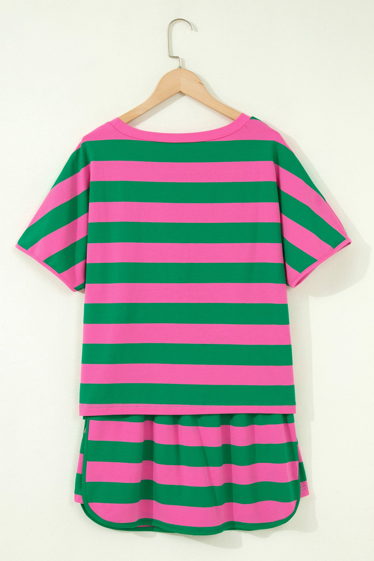 Dolman Tee Drawstring Skort Athletic 2pcs Set – Yellow Stripe