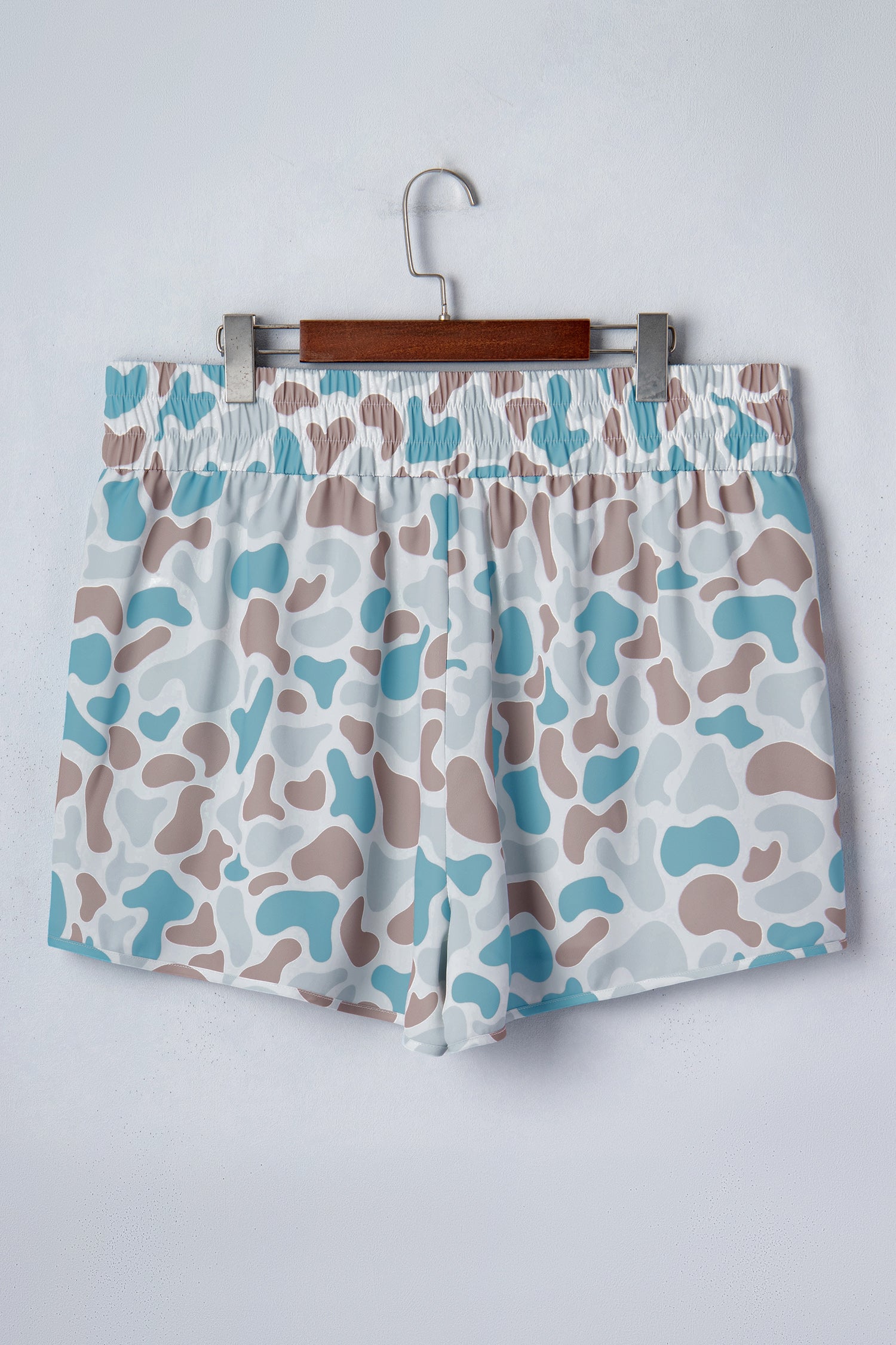 Plus Size Camo Print Athleisure Shorts – Smocked Waist