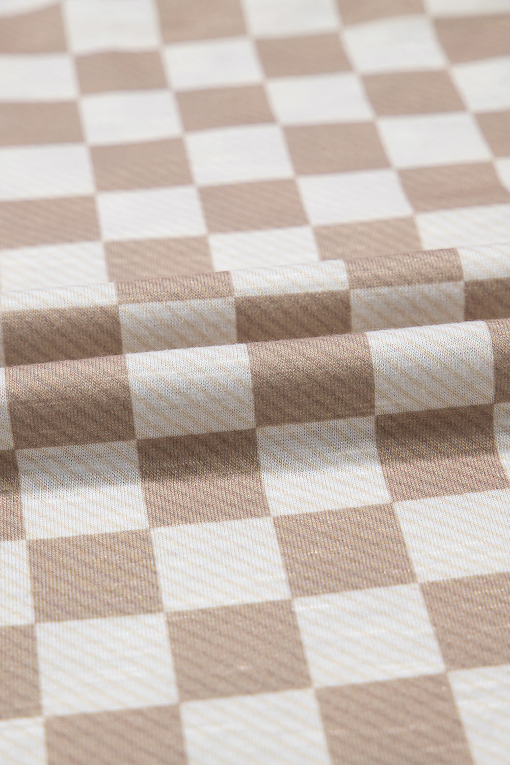 Brown Checkerboard T Shirt and High Waist Skorts 2 Piece Outfit Co-ord eAura