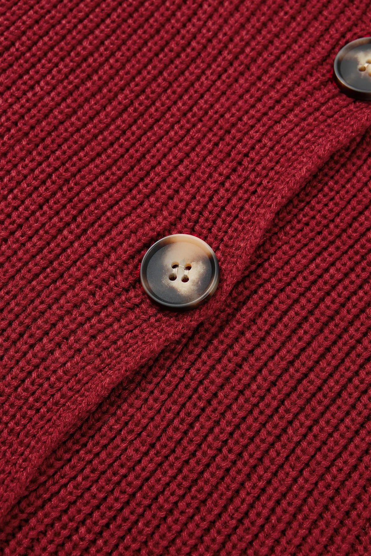 Red Dahlia Solid Colour Knit Oversized Button Front Sweater Cardigan – Burgundy