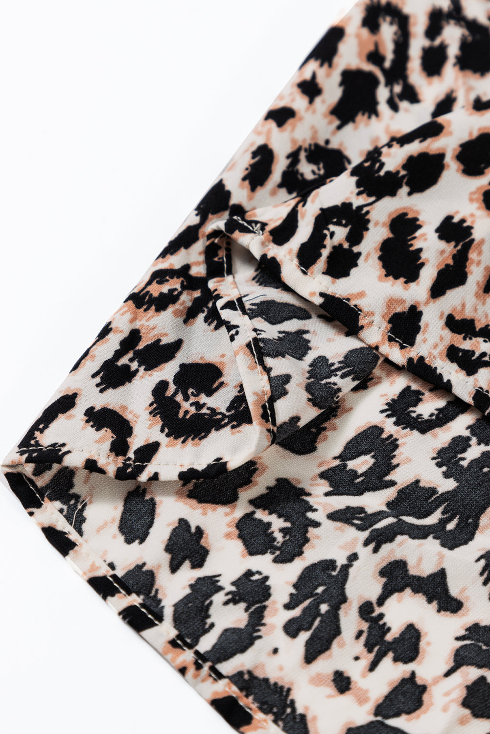 Apricot Leopard Print Tiered Wide Sleeve Maxi Dress eAura