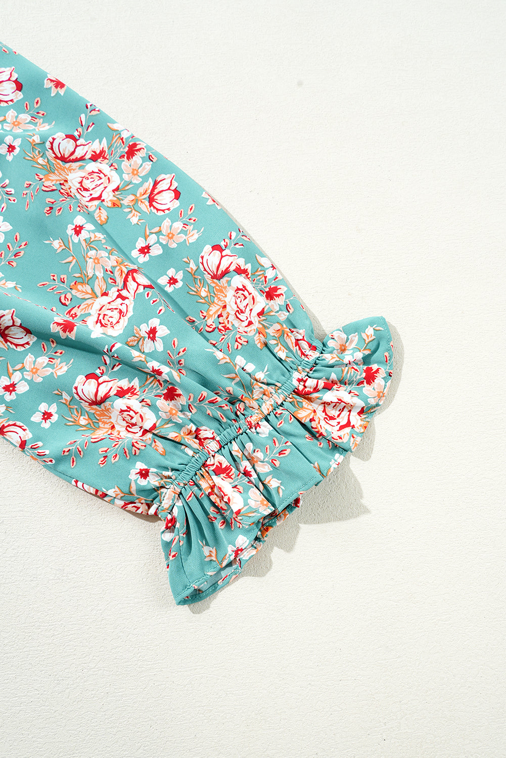 Green Plus Size Floral Print Square Neck Smocked Maxi Dress BB Fashion Outlet