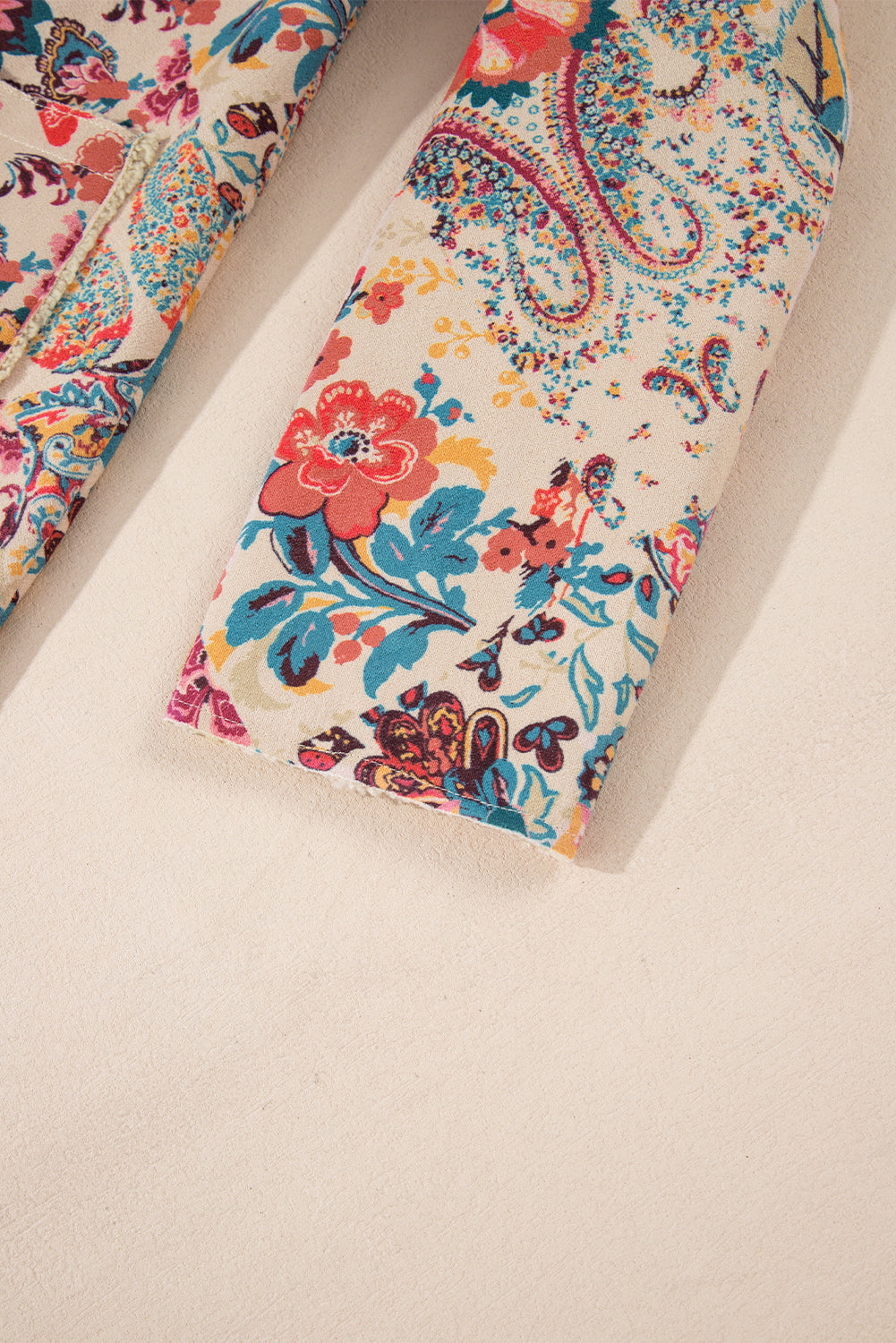 Floral Printed Sherpa Lined Hooded Jacket eAura