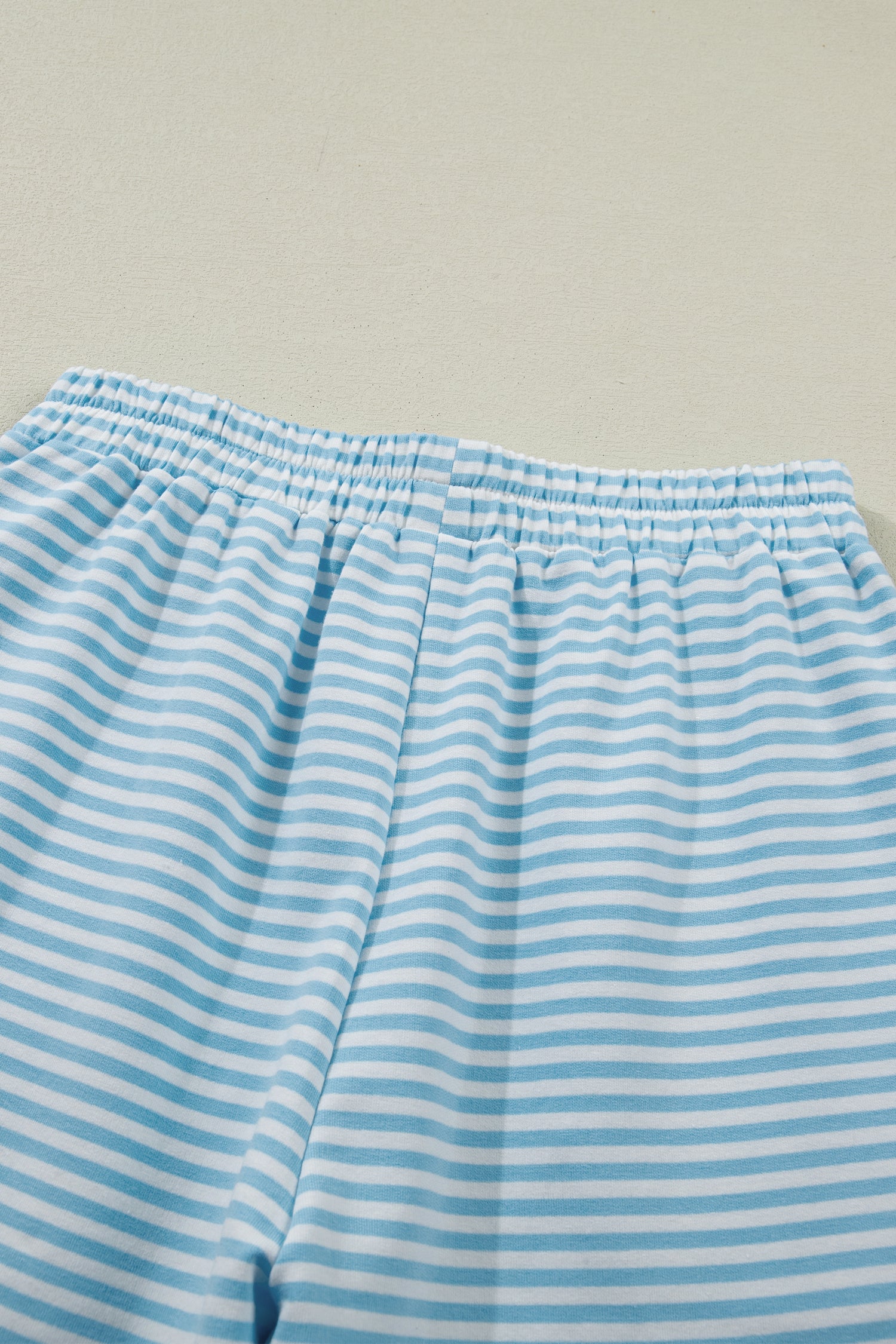 Stripe Cuffed Sleeve Contrast Mock Neck Tee Casual Co-ord Short Set