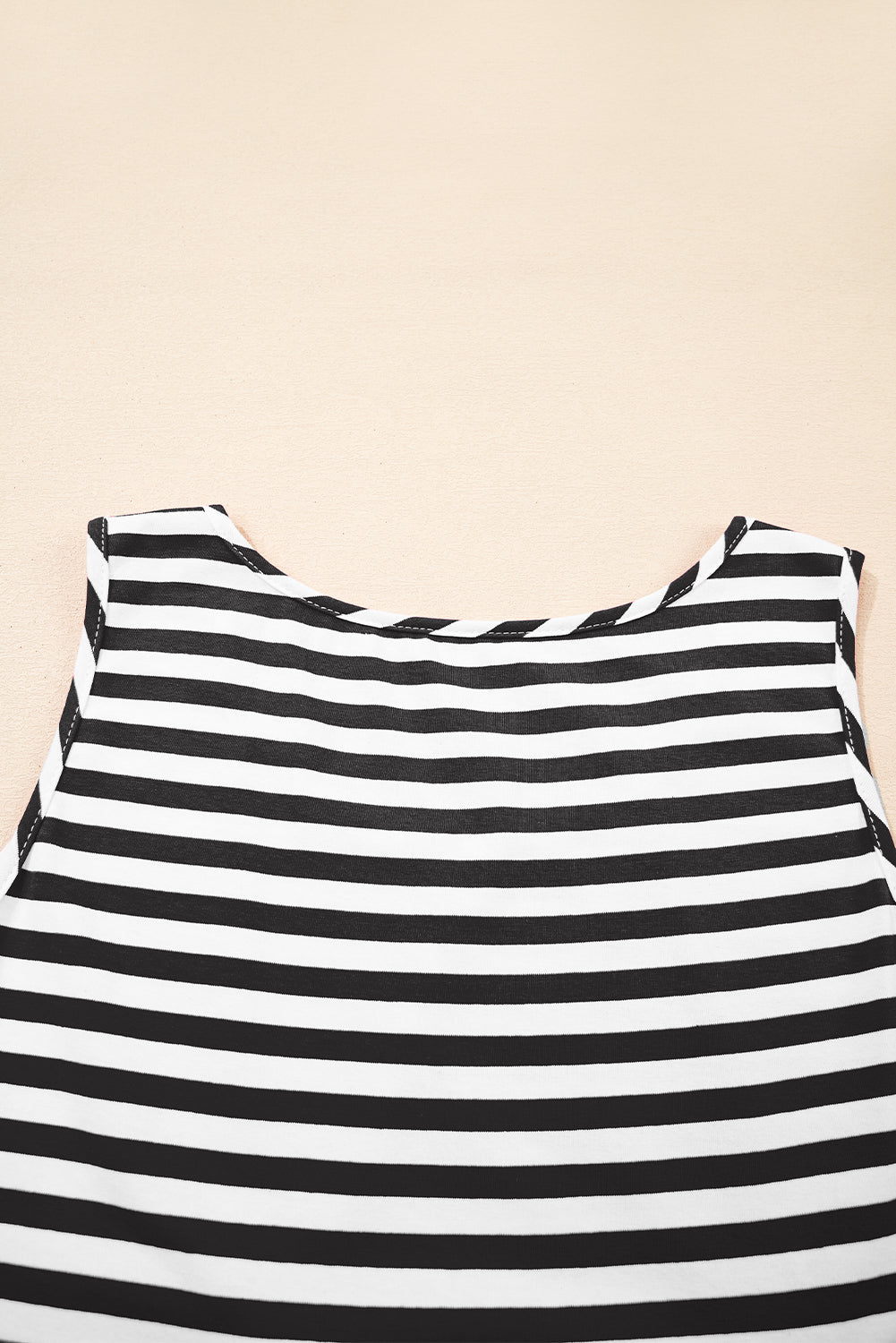 Stripe U-Neck Sleeveless Loose Fit Mini Dress eAura
