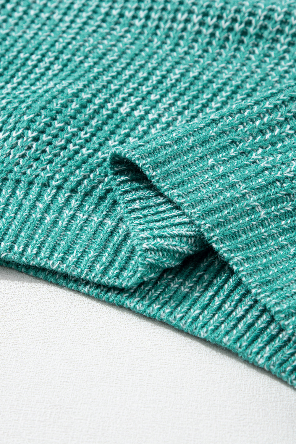 Parchment Cable Knit Sleeve Drop Shoulder Sweater eAura