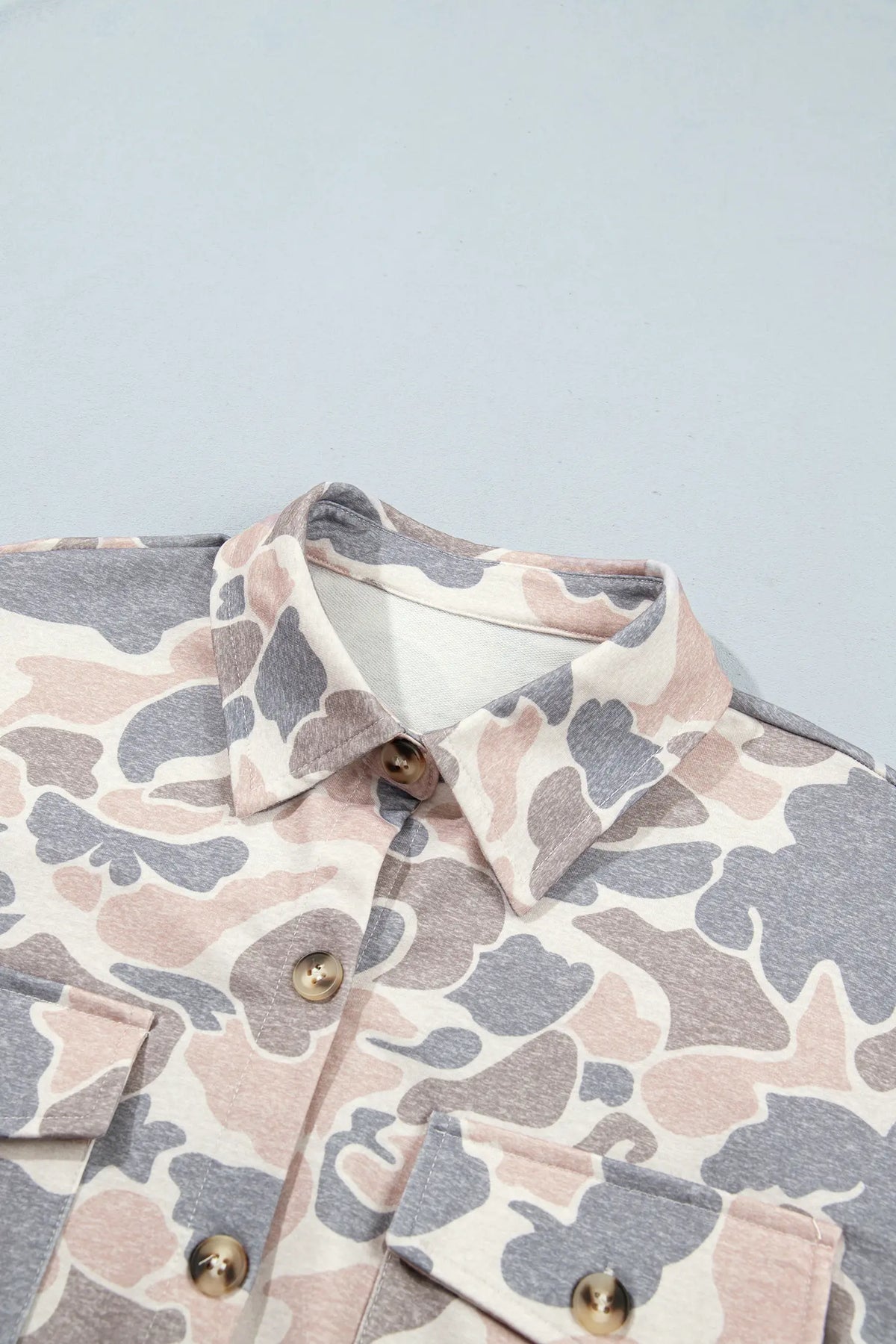 Tunic Shacket Button-Down Camouflage