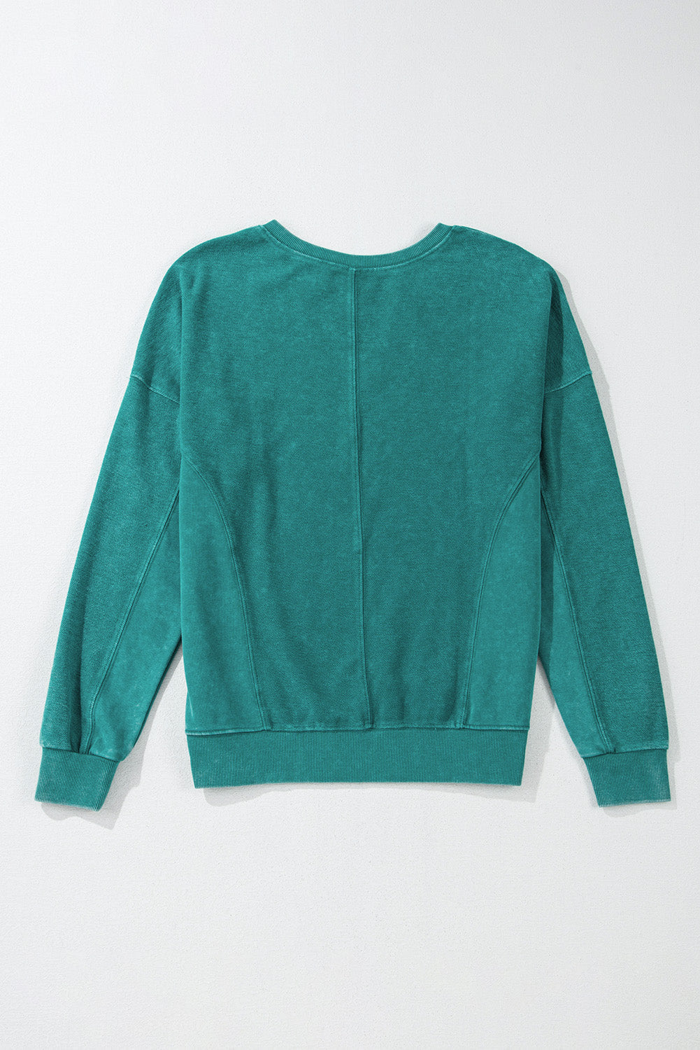 Skobeloff Solid Colour Notched Neck Drop Shoulder Sweatshirt eAura