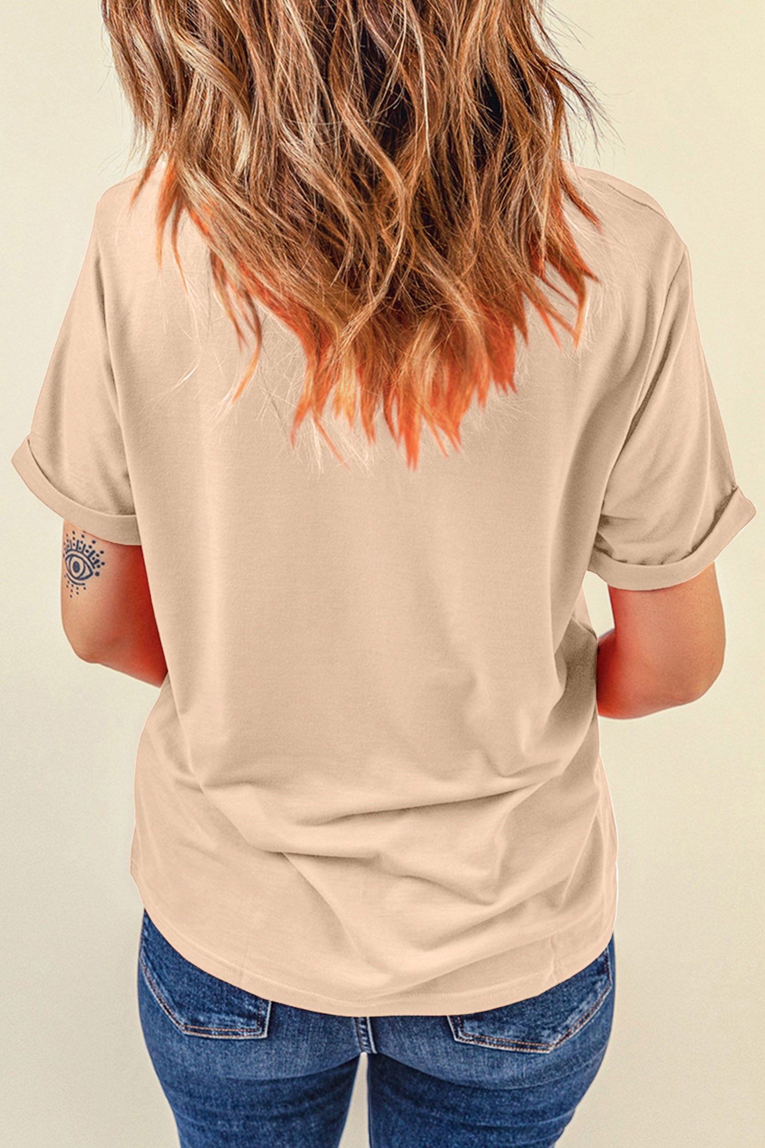 DARLIN Camo Letter Print Crewneck T Shirt – Khaki
