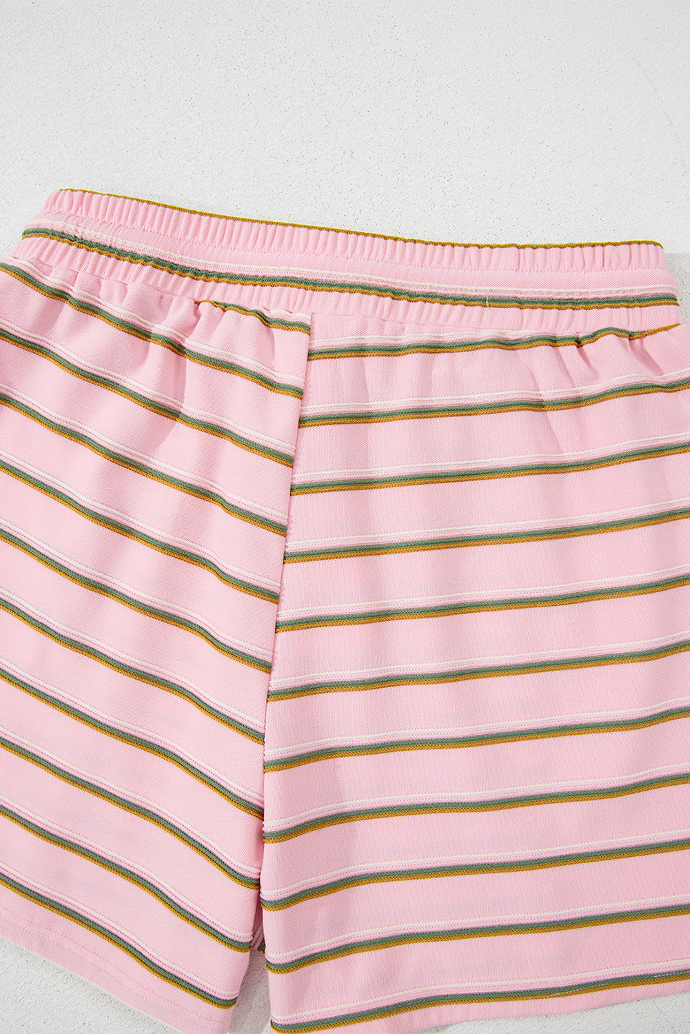 Pink Stripe Wide Short Sleeve Tee and Short Set Co-ord eAura