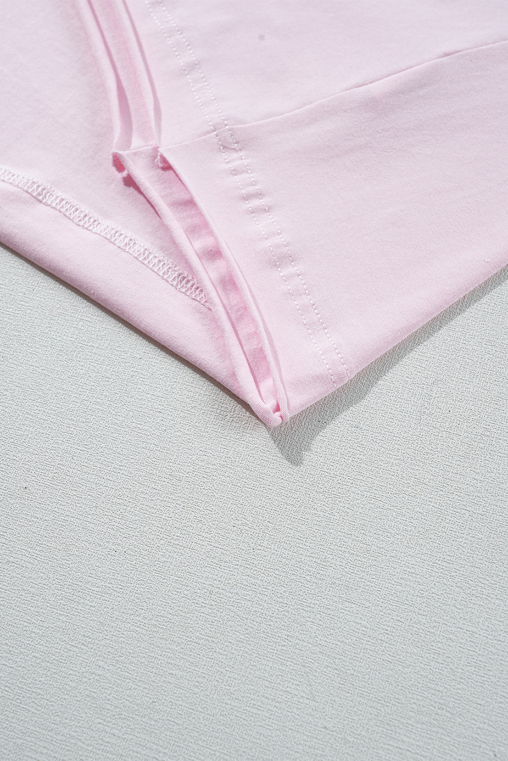 Pink Colour Block Patchwork Seamed Crewneck T Shirt eAura