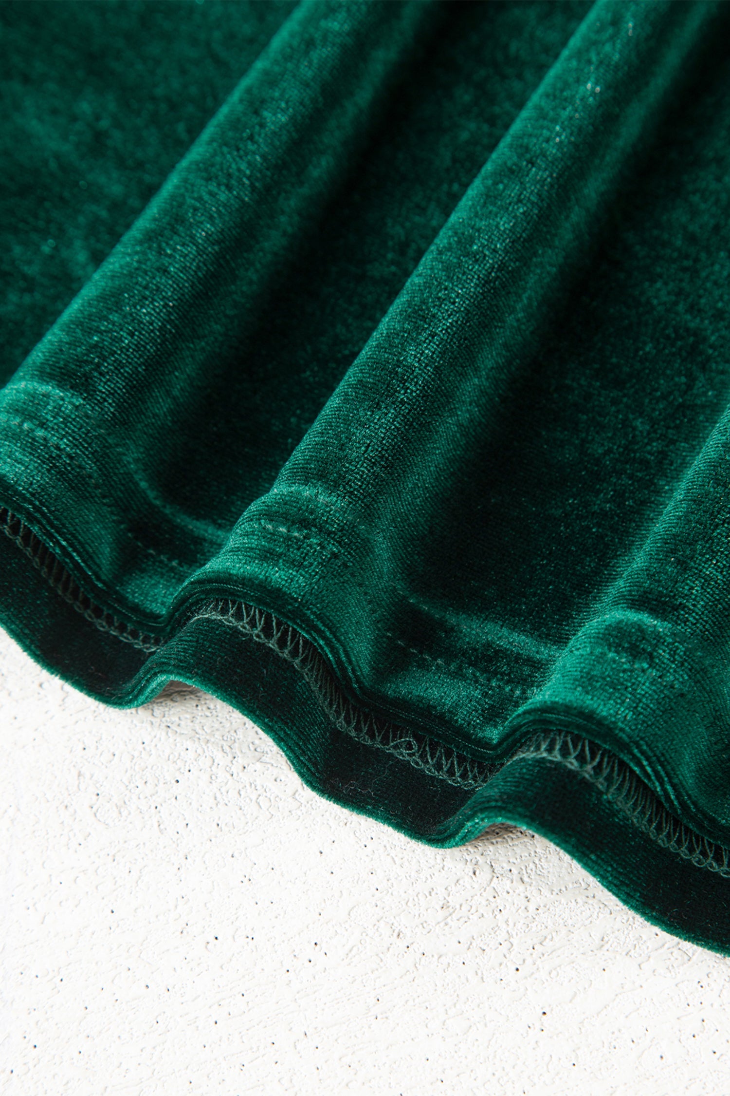 Asymmetric Button Keyhole Neck Long Sleeve Velvet Blouse - Tops/Blouses & Shirts