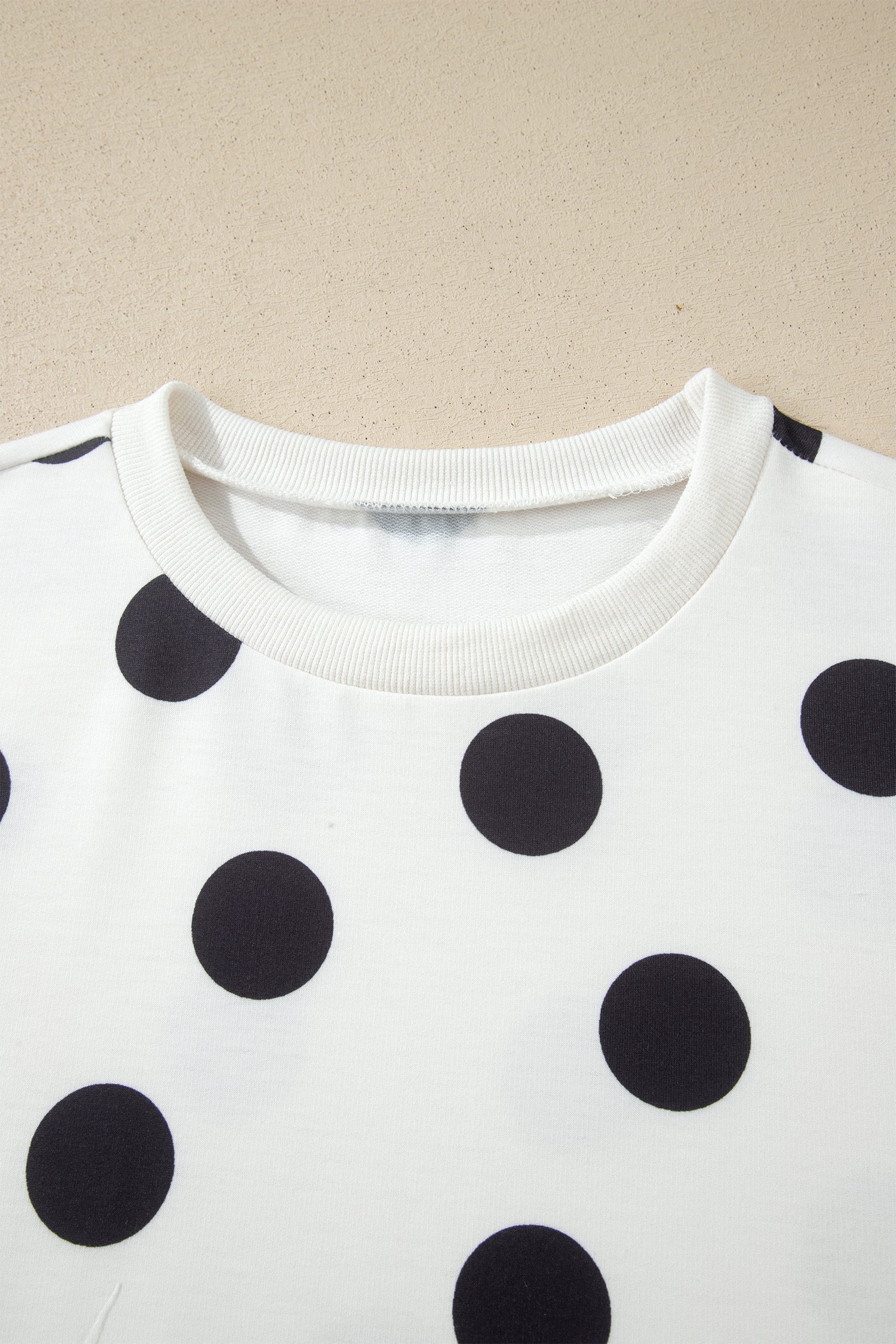Polka Dot Short Sleeve Top Casual Skort 2pcs Outfit – White