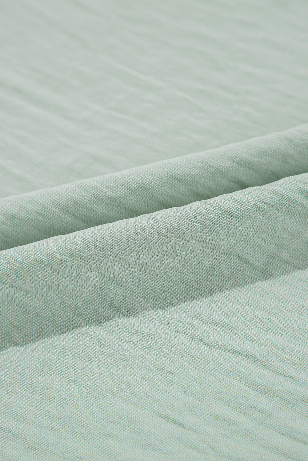 Clearly Aqua Solid Colour Ruffled Short Sleeve Casual Blouse eAura