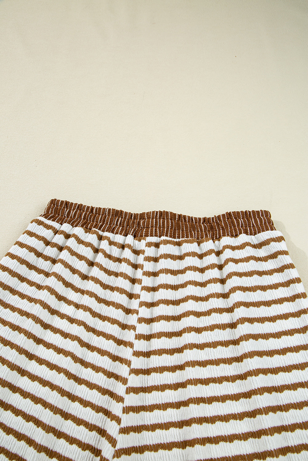 Striped Collared Pullover Top and Drawstring Trousers Co-ord Set eAura