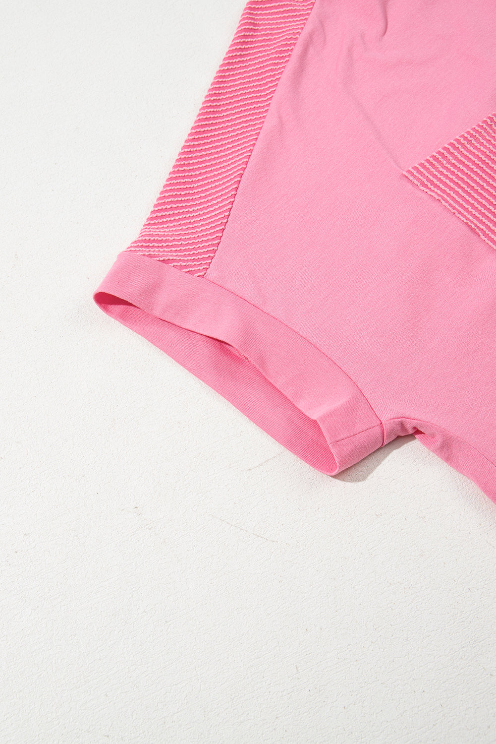 Bonbon Ribbed Patchwork Pocketed Plus Size T Shirt BB Fashion Outlet