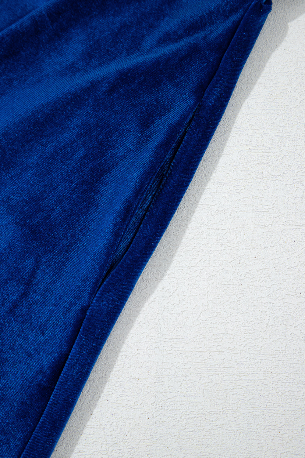 Sail Blue Velvet Ruched Short Sleeve Pocketed Mini Dress Beagle Boutique Fashion Outlet
