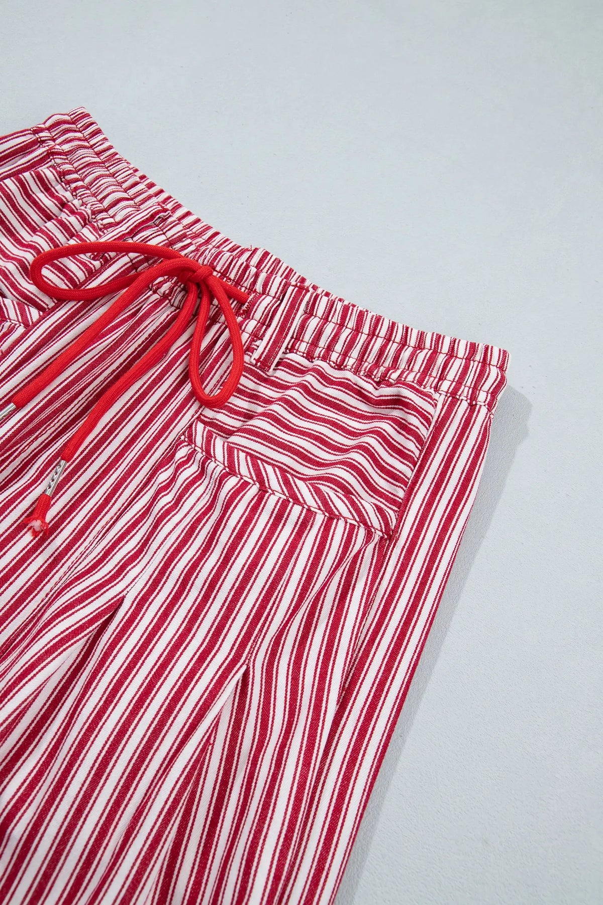 Drawstring Casual Loose Pants – Red Stripe