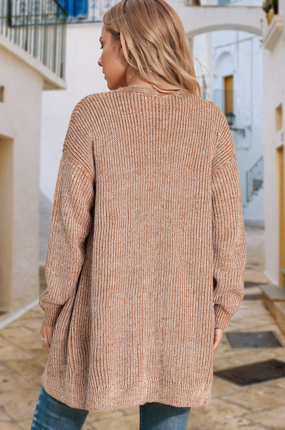 Open Knit Cardigan with Pockets - eAura