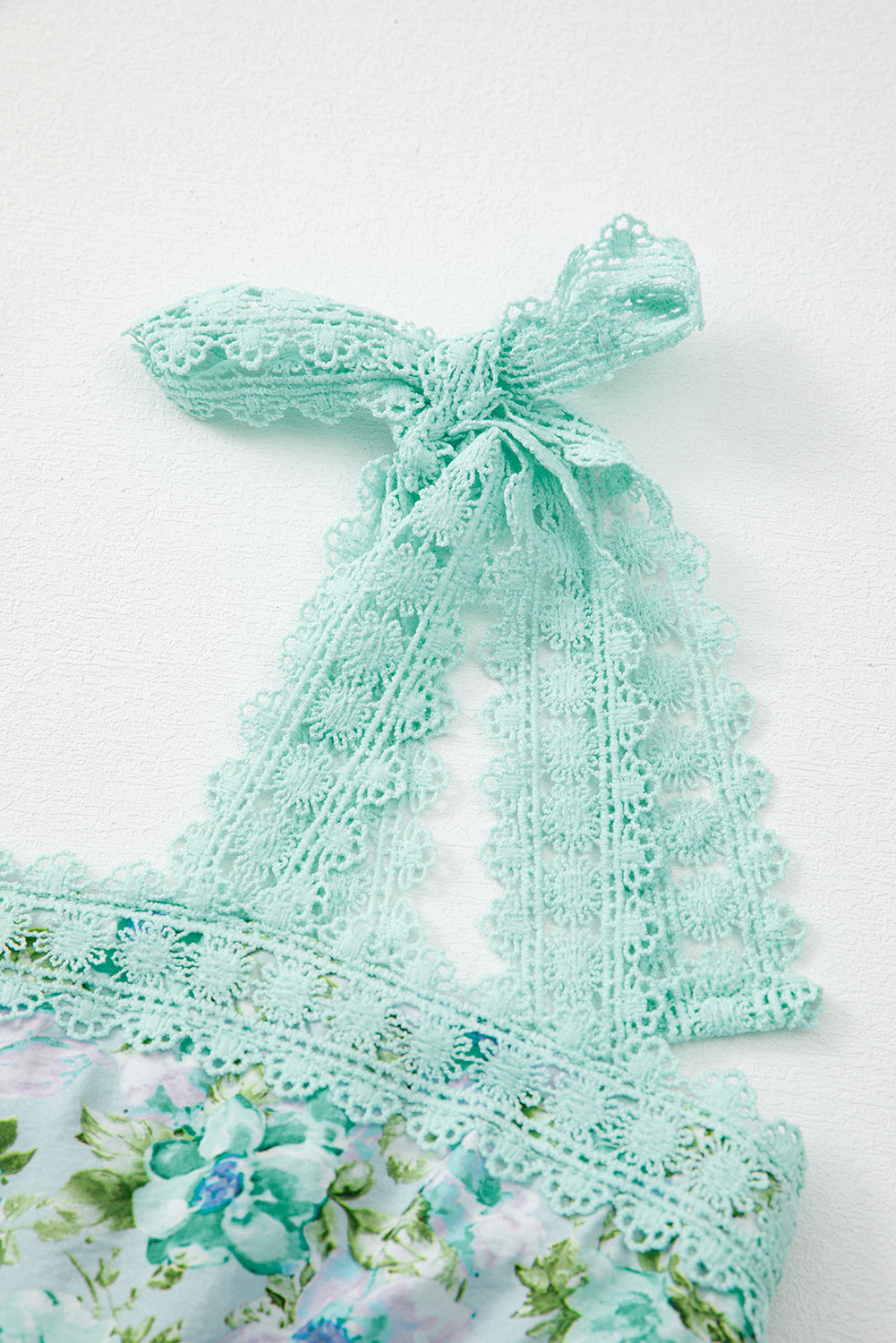 Rose Floral Lace Tied Strap Empire Waist Maxi Dress eAura