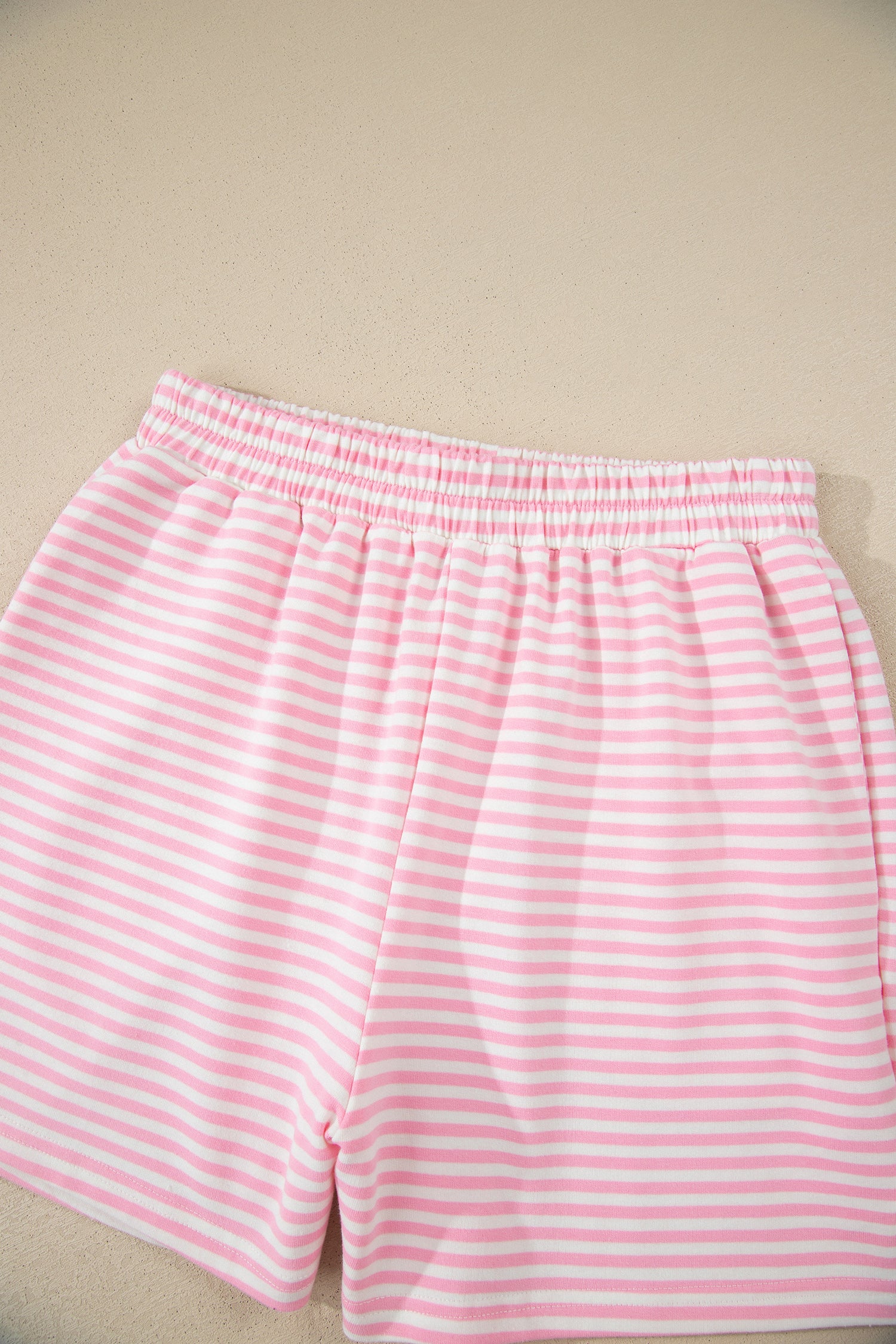 Stripe Oversize Mock Neck Sweatshirt and Shorts Set