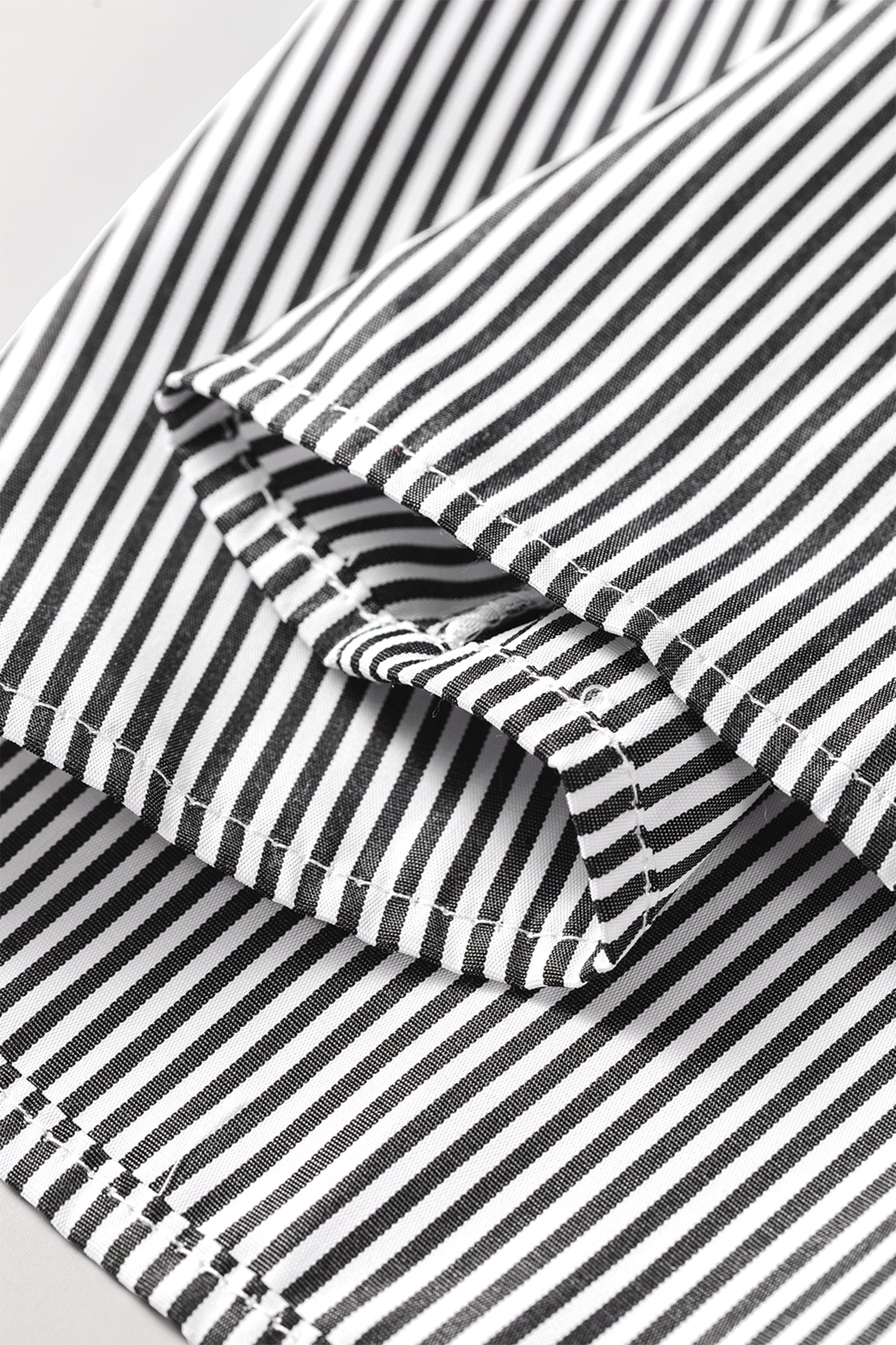 Striped Ruffle Sleeve Short Sleeve Round Neck Casual Shift Blouse – Black Stripe