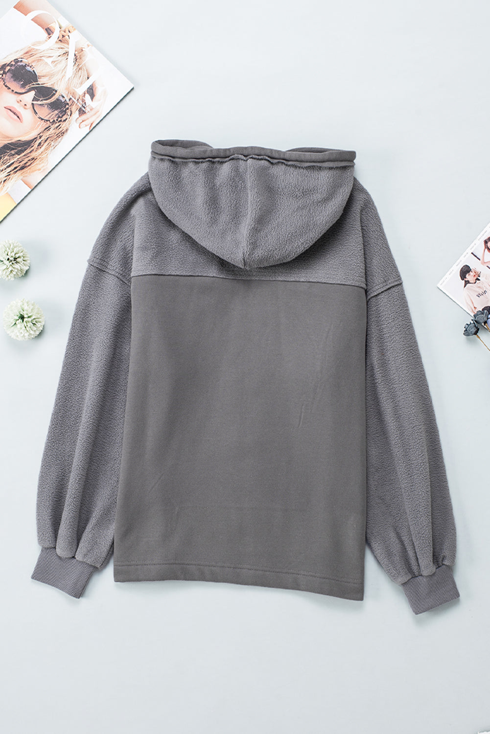 Flap Pocket Drawstring Hood Zip Up Jacket Beagle Boutique Fashion Outlet