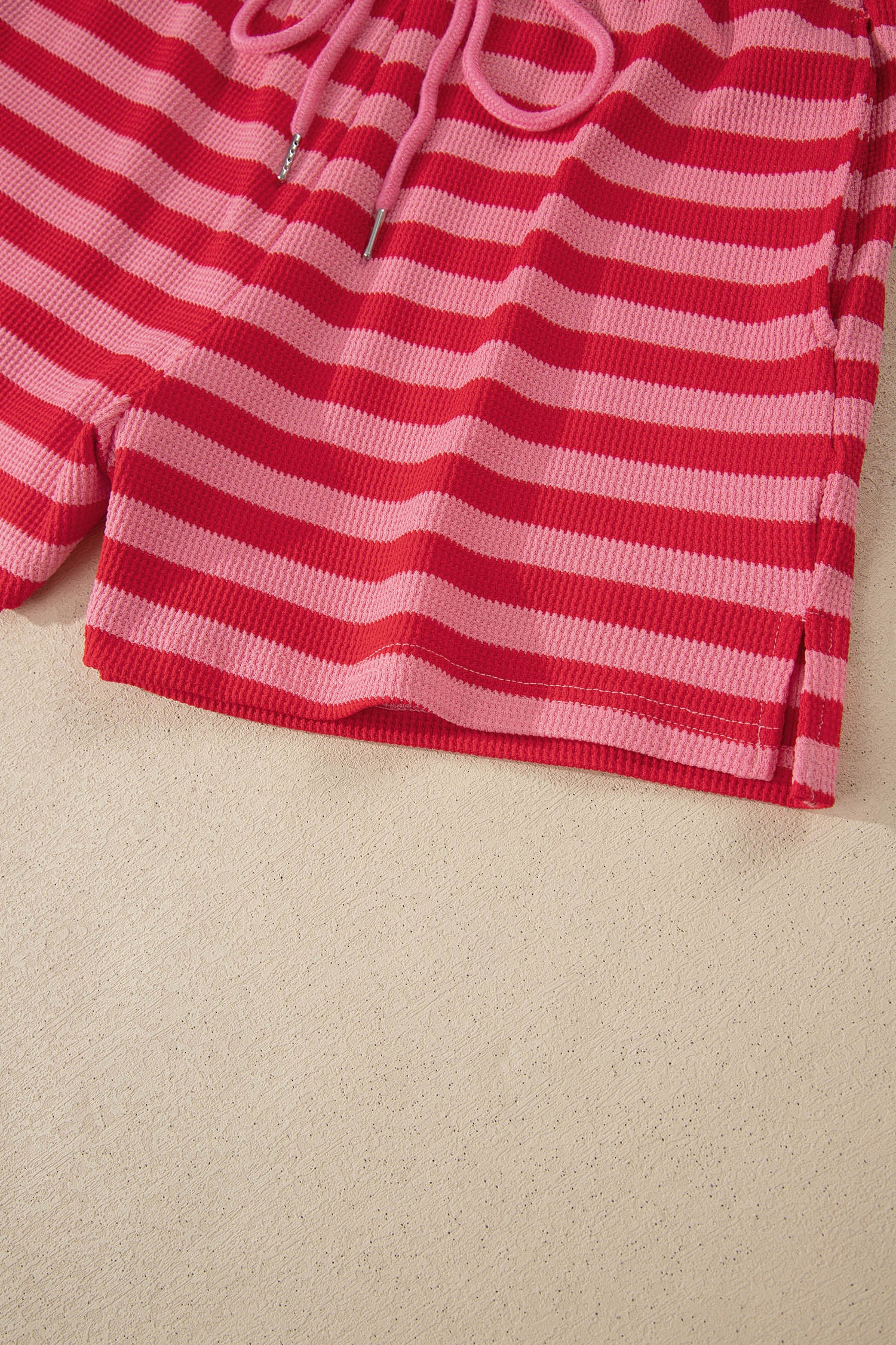 Puff Short Sleeve T Shirt Matching Shorts Set – Green Stripe