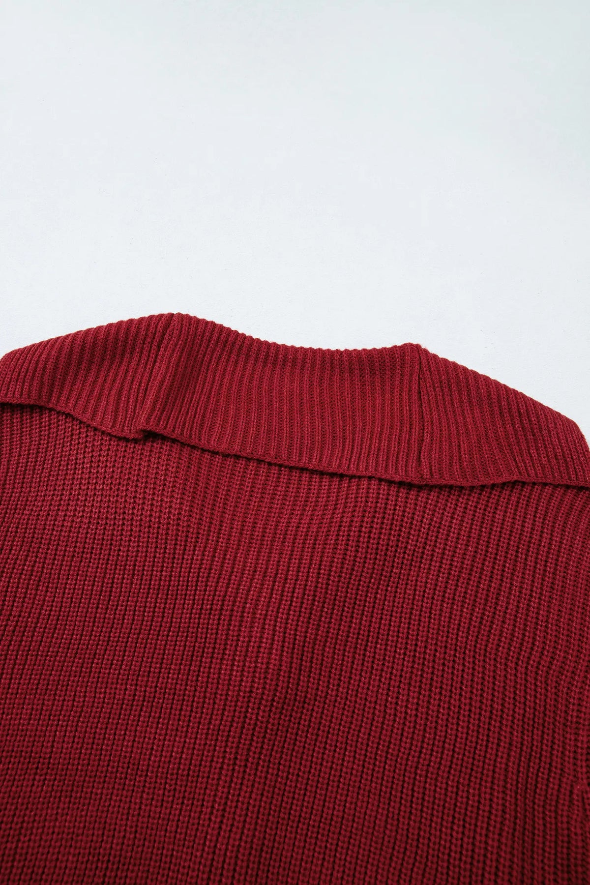 Red Dahlia Solid Colour Knit Oversized Button Front Sweater Cardigan – Burgundy