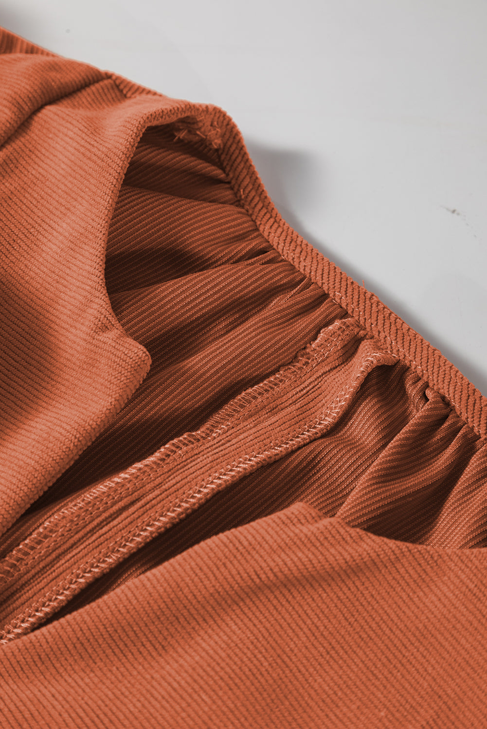 Scallop Detail Pleated Soft Cord Mini Dress - eAura