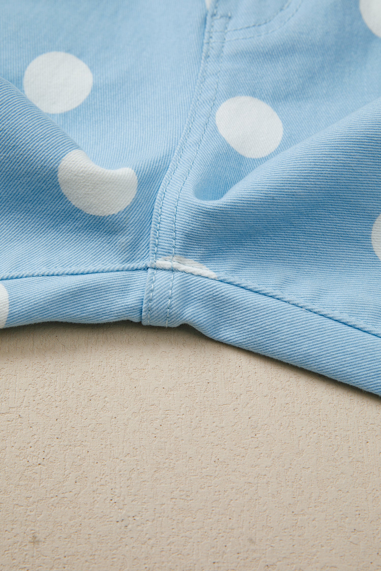 Polka Dot Print Raw Hem Shift Jeans