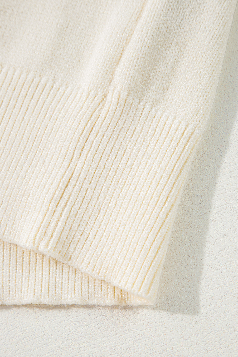 Black Boo Knitted Pattern Ribbed Edge Drop Shoulder Sweater eAura