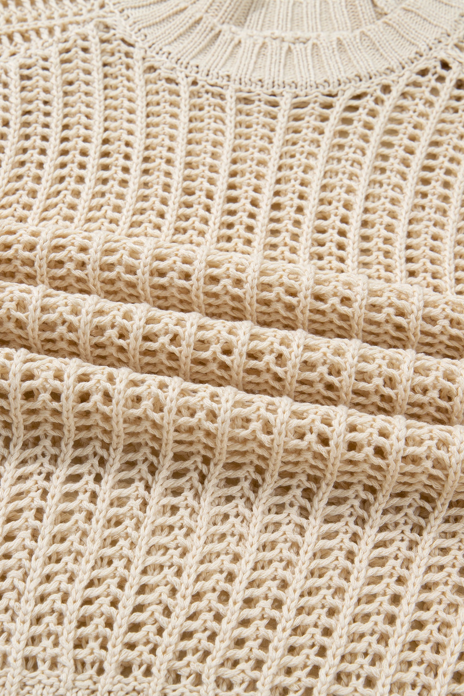 Plus Size Open Knit Bow Tie Short Sleeve Sweater - eAura