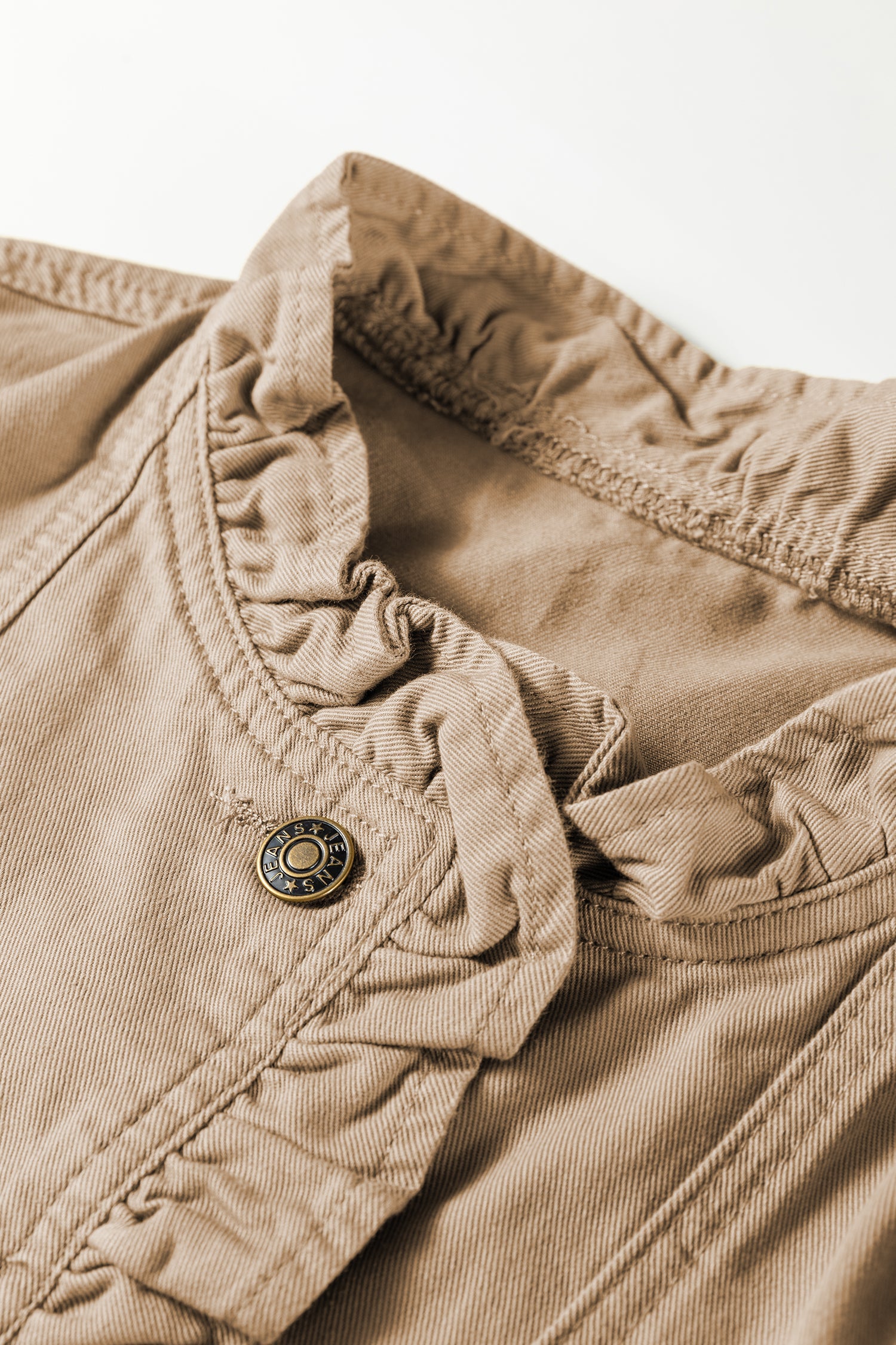 Ruffled Patchwork Denim Jacket Vest - eAura