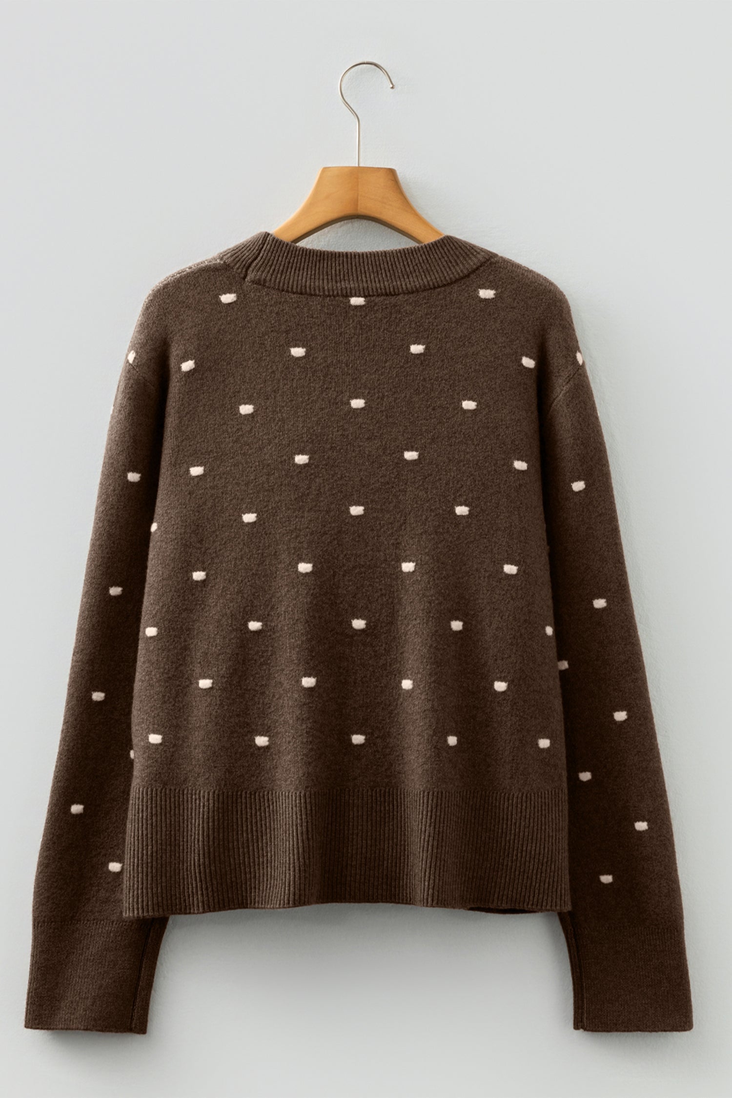 Dot Pattern Sweater Ribbed Edge - eAura