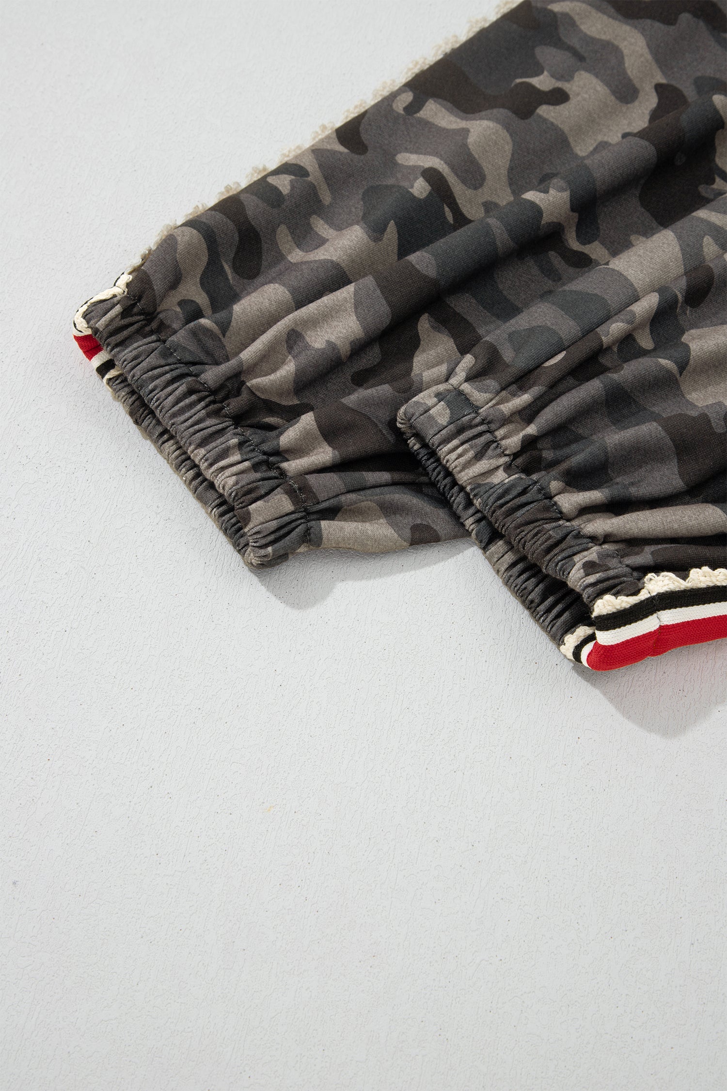 Camo Print Striped Side Panel Drawstring Joggers