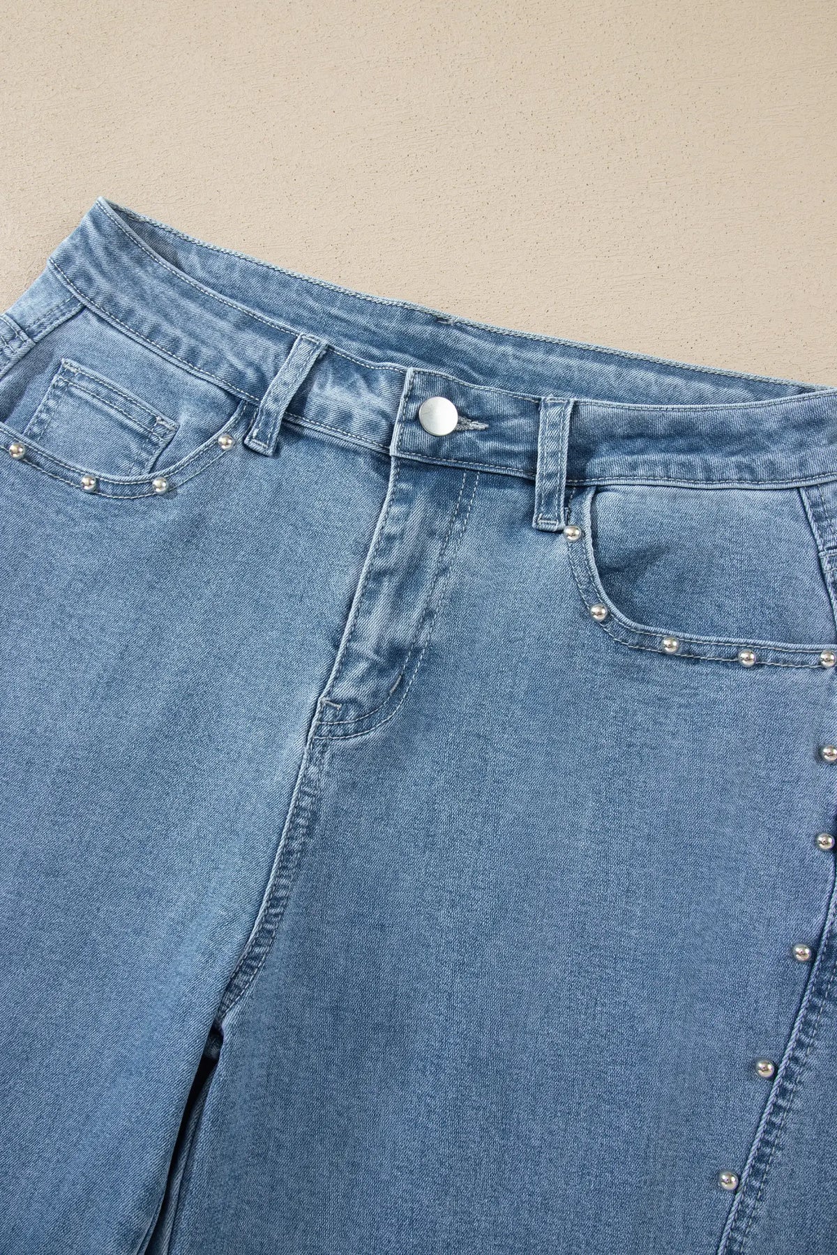 Side Seam Rivet Detail Ankle Length Casual Jeans – Coffee