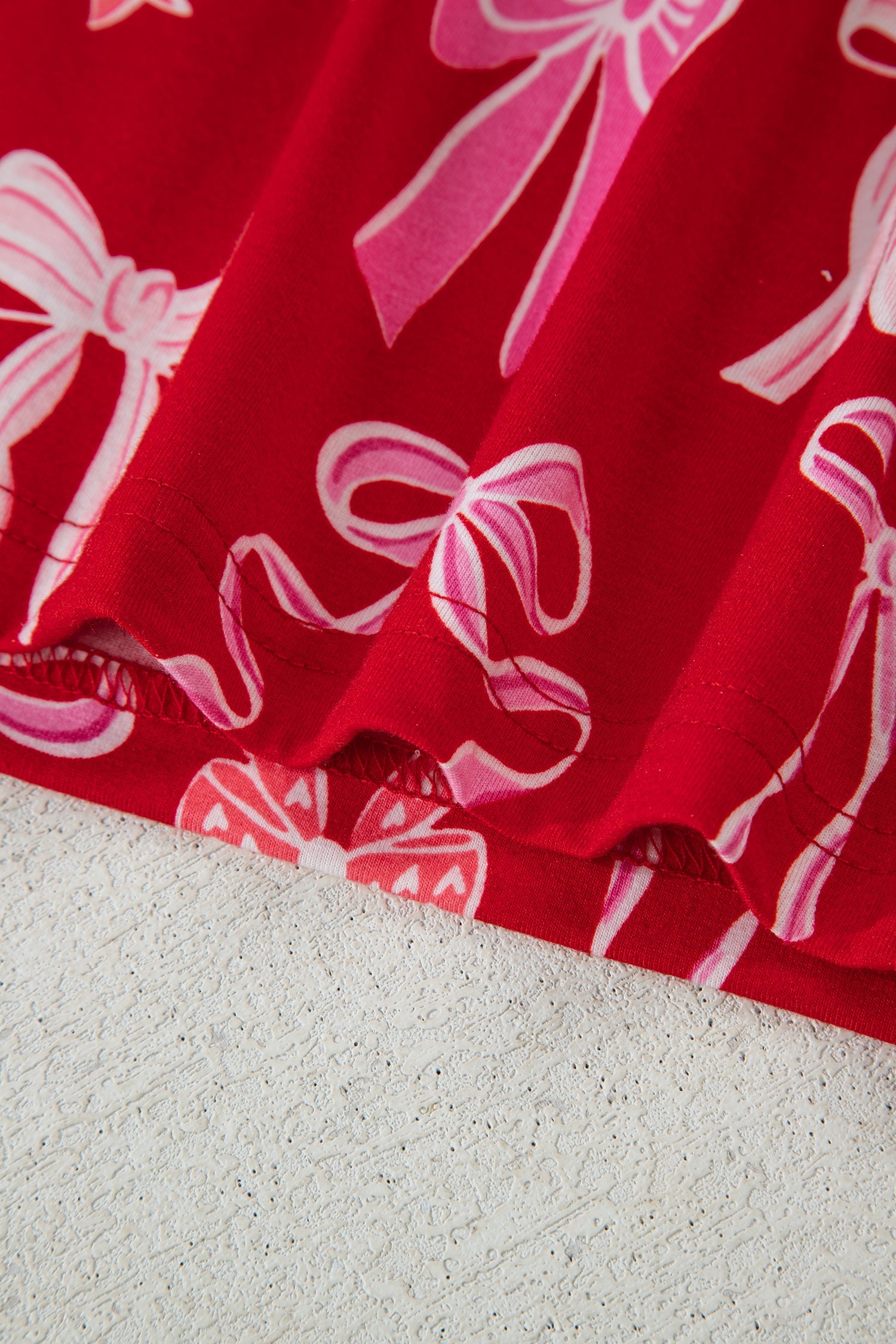 Sweet Bow Print Ruffled Short Sleeve Shirt Shorts Pyjama Set - eAura