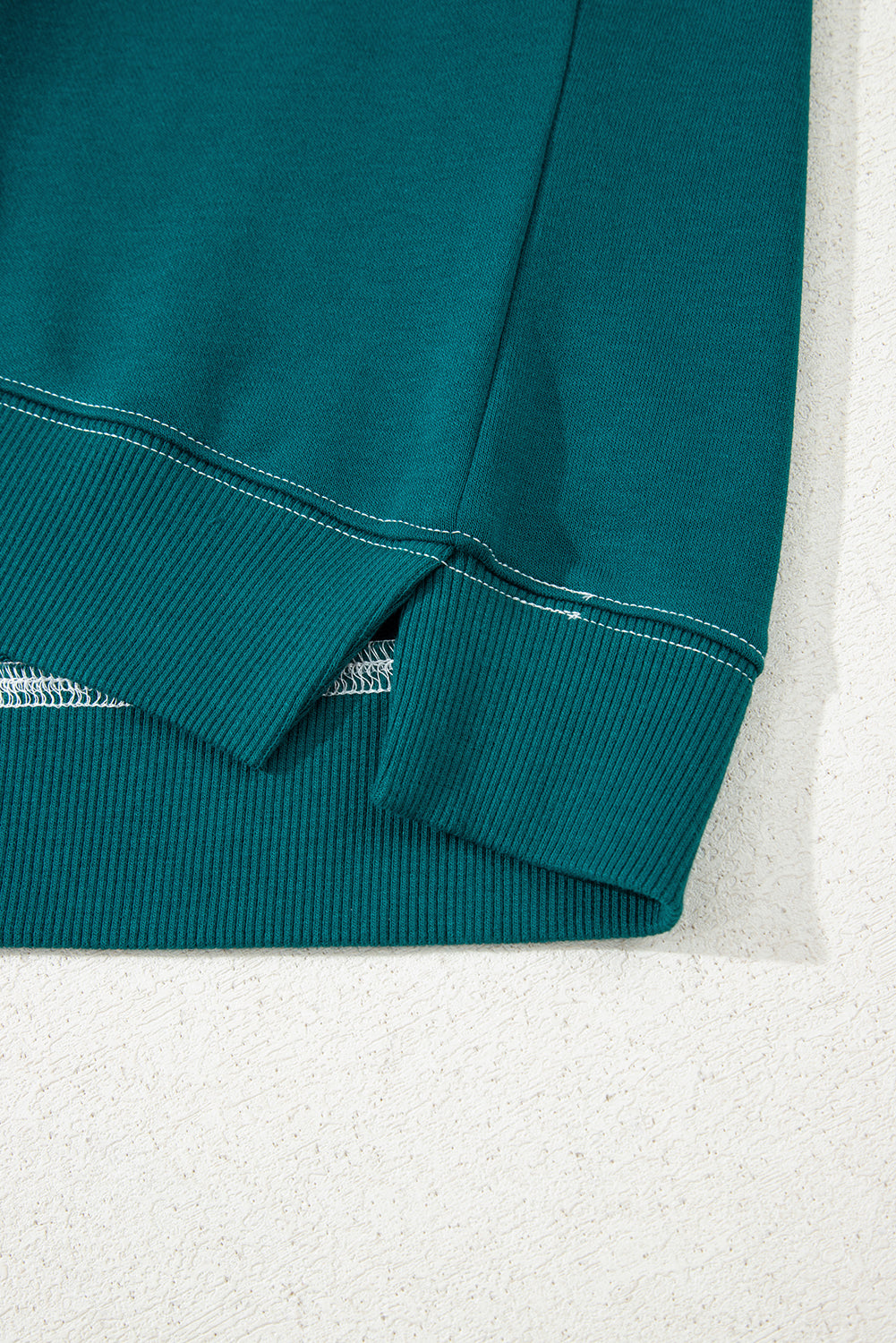 Green Contrast Striped Patchwork Drop Shoulder Sweatshirt - eAura