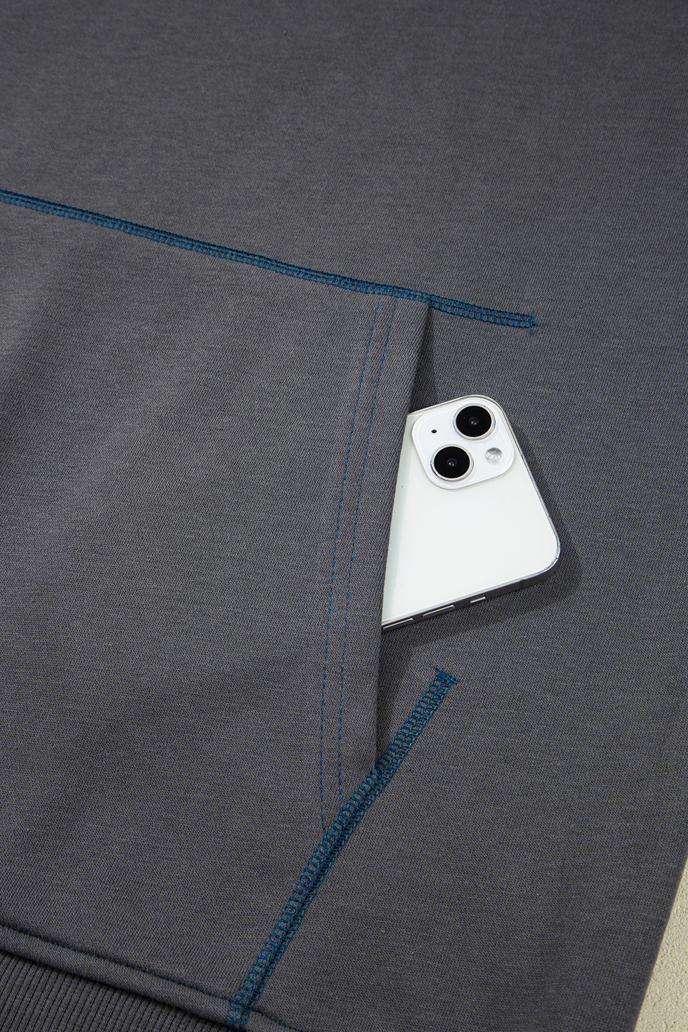 Star Patchwork Contrast Stitching Mineral Wash Kangaroo Pocket Vintage Hoodie - Tops/Sweatshirts & Hoodies