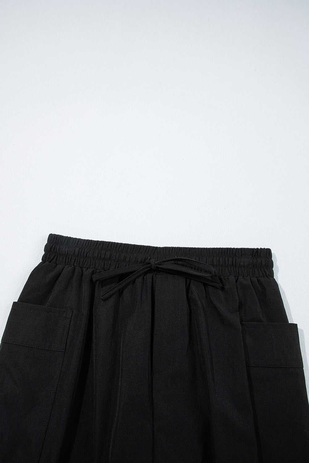 Black Cargo Pocket Elastic Waist Active Casual Skort eAura
