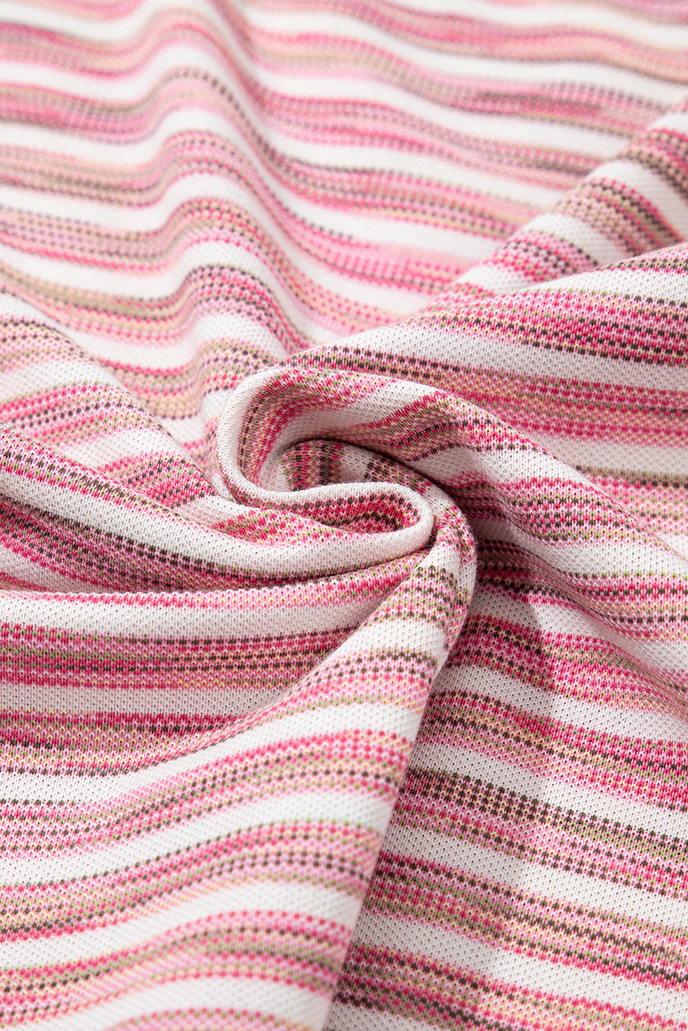 Pink Stripe Contrast Trim Yarn-dyeing Knit Vest Top eAura