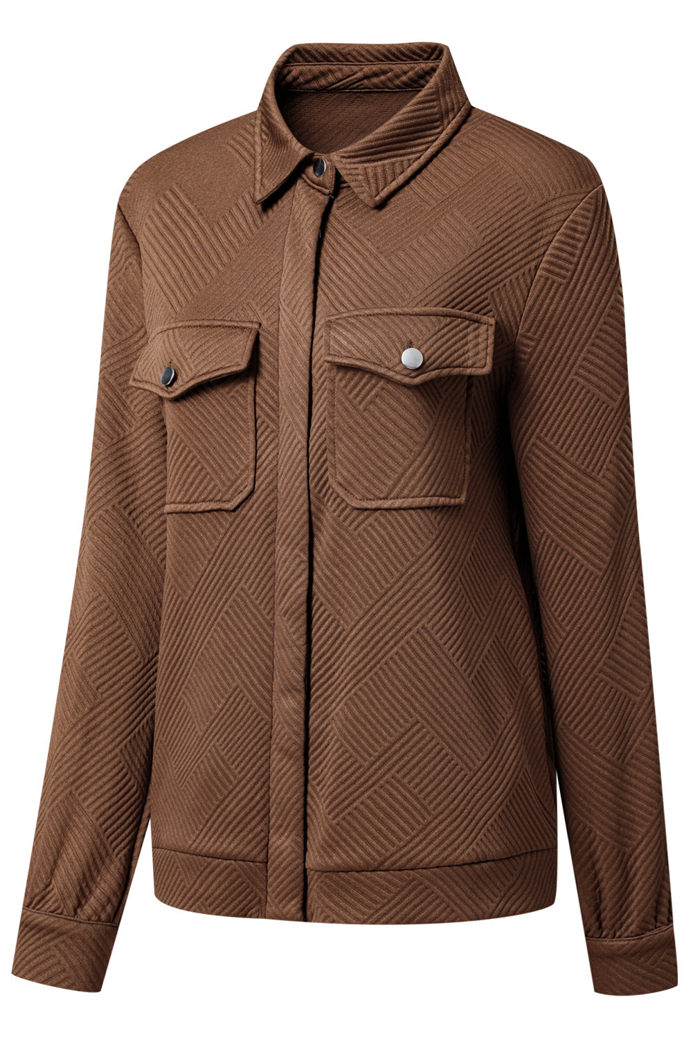 Zip-Up Button Flap Pocket Shirt Collar Jackets - eAura