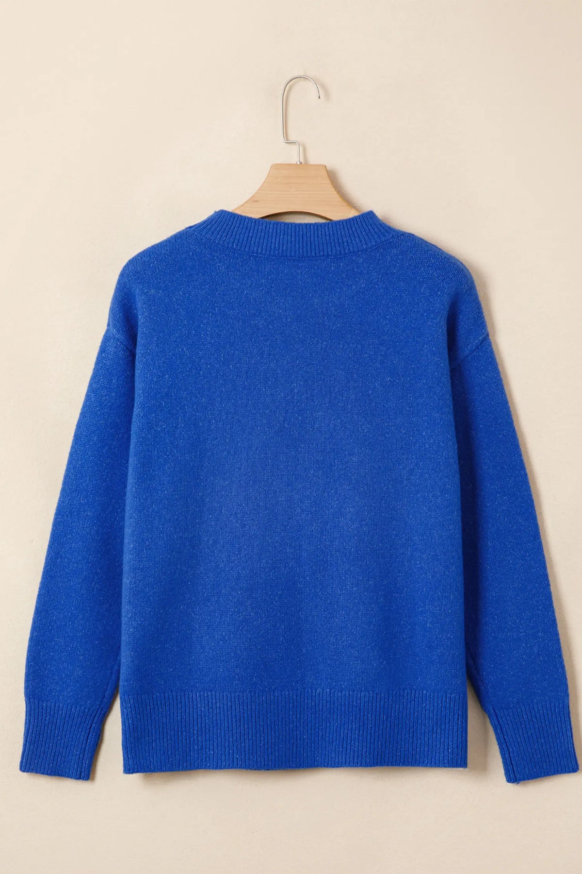 Drop Shoulder Long Sleeve Sweater – Sky Blue