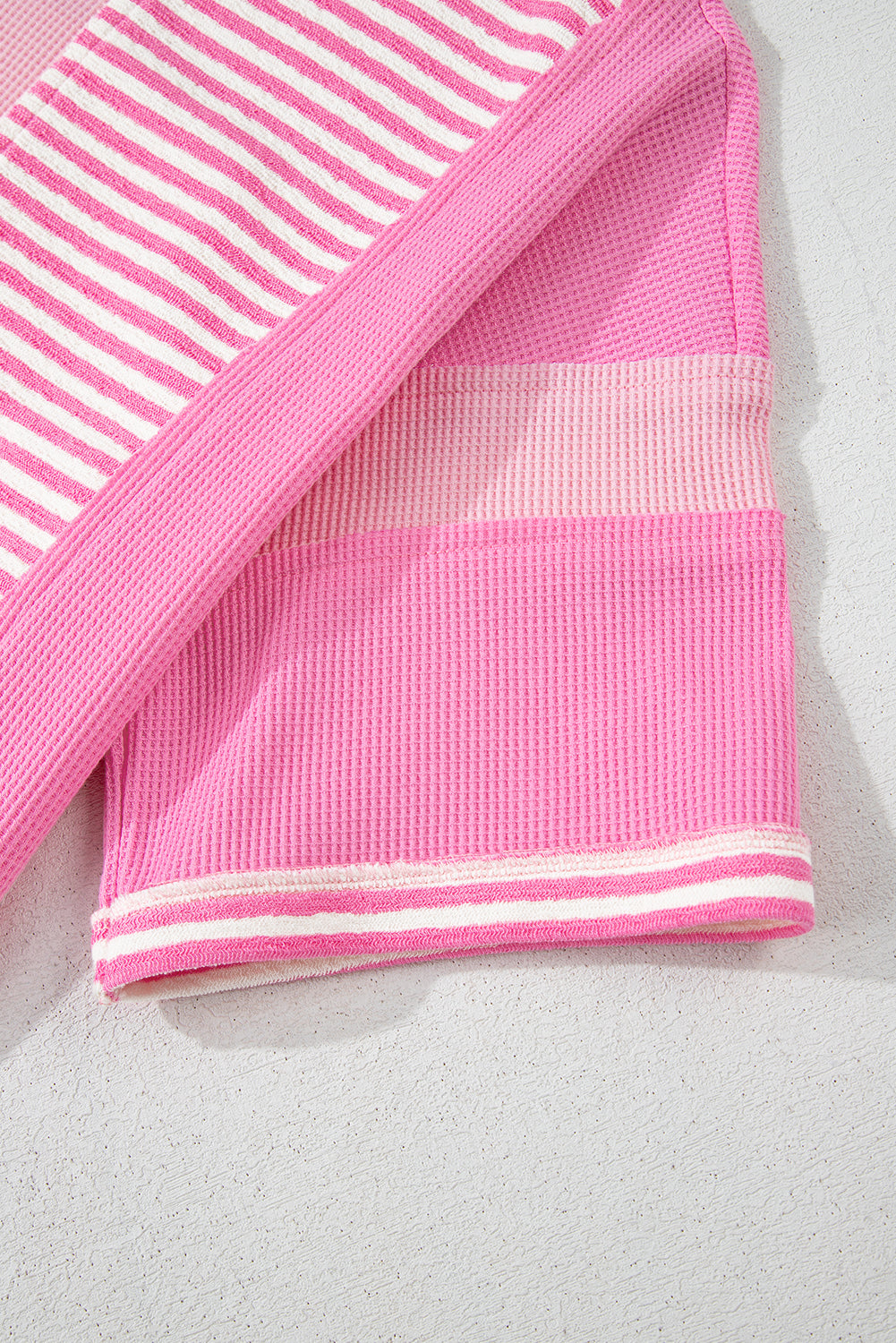 Pink Stripe Patchwork Colourblock Plus Size T Shirt BB Fashion Outlet