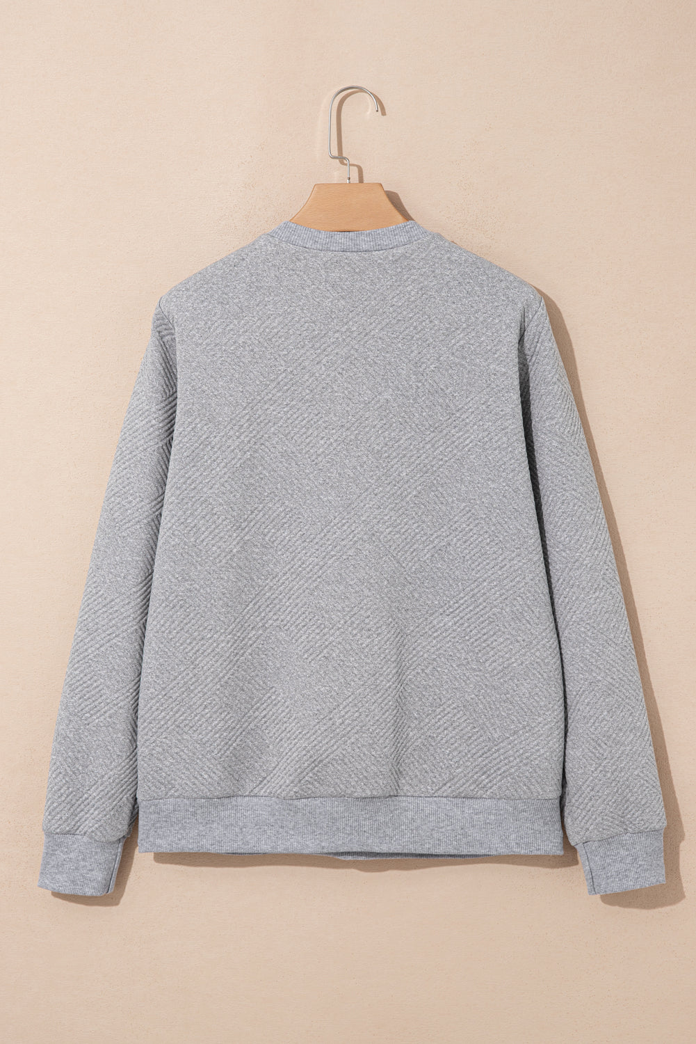 Textured Half Zip Loose Sweatshirt - eAura