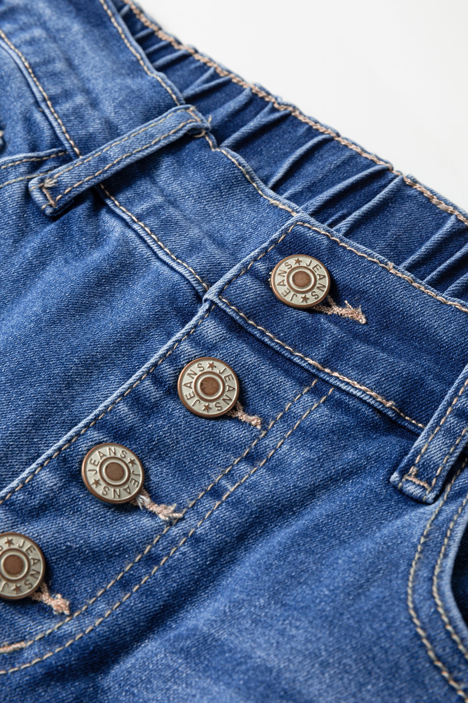 4 Buttons Front Tapered Casual Loose Fit Jeans – Blue