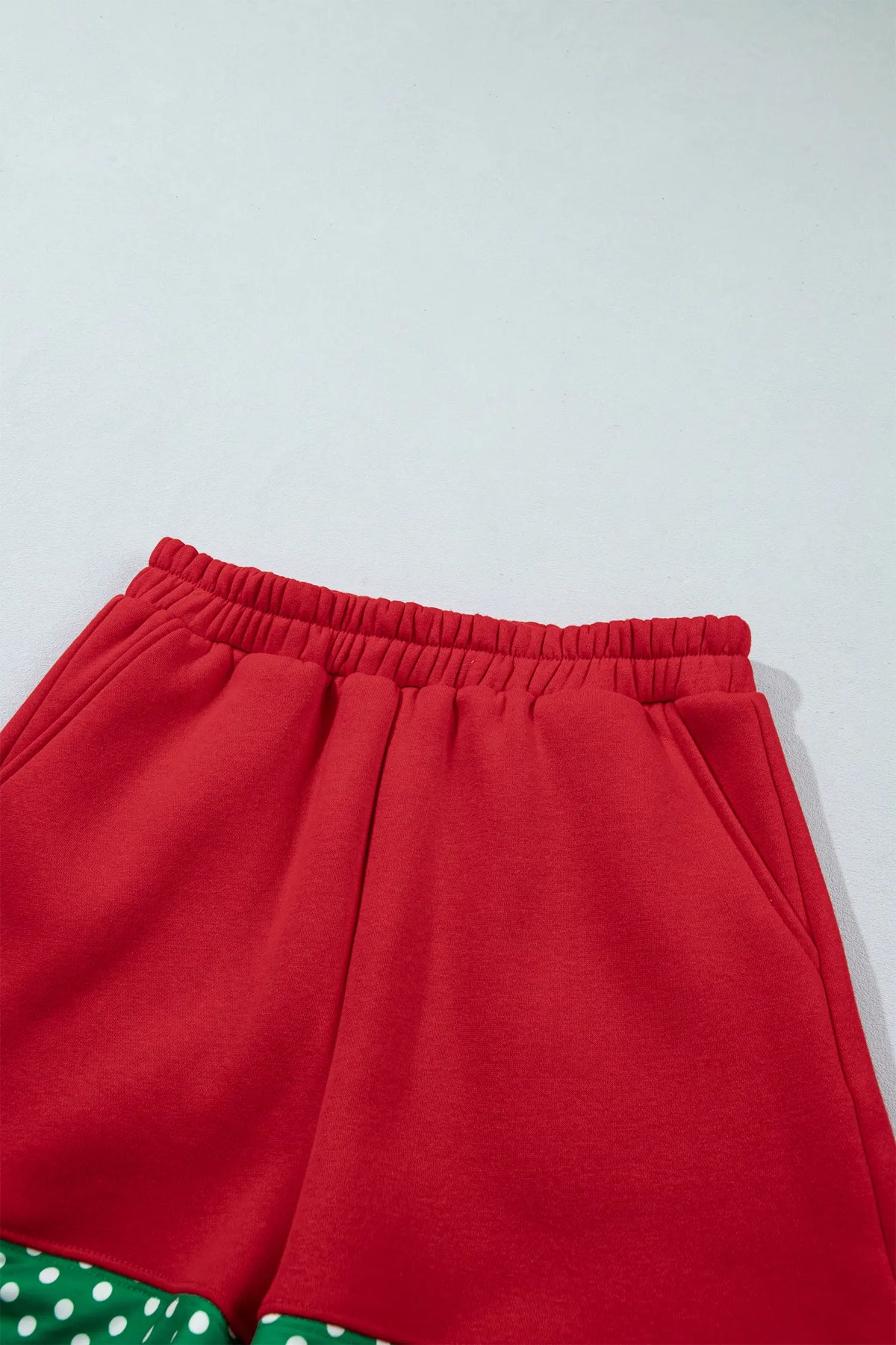 Gingham Trim Baggy Pullover 2pcs Short Set – Fiery Red