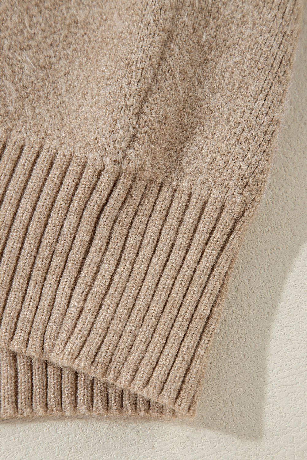 Parchment Flower Pattern Ribbed Trim Crew Neck Sweater eAura